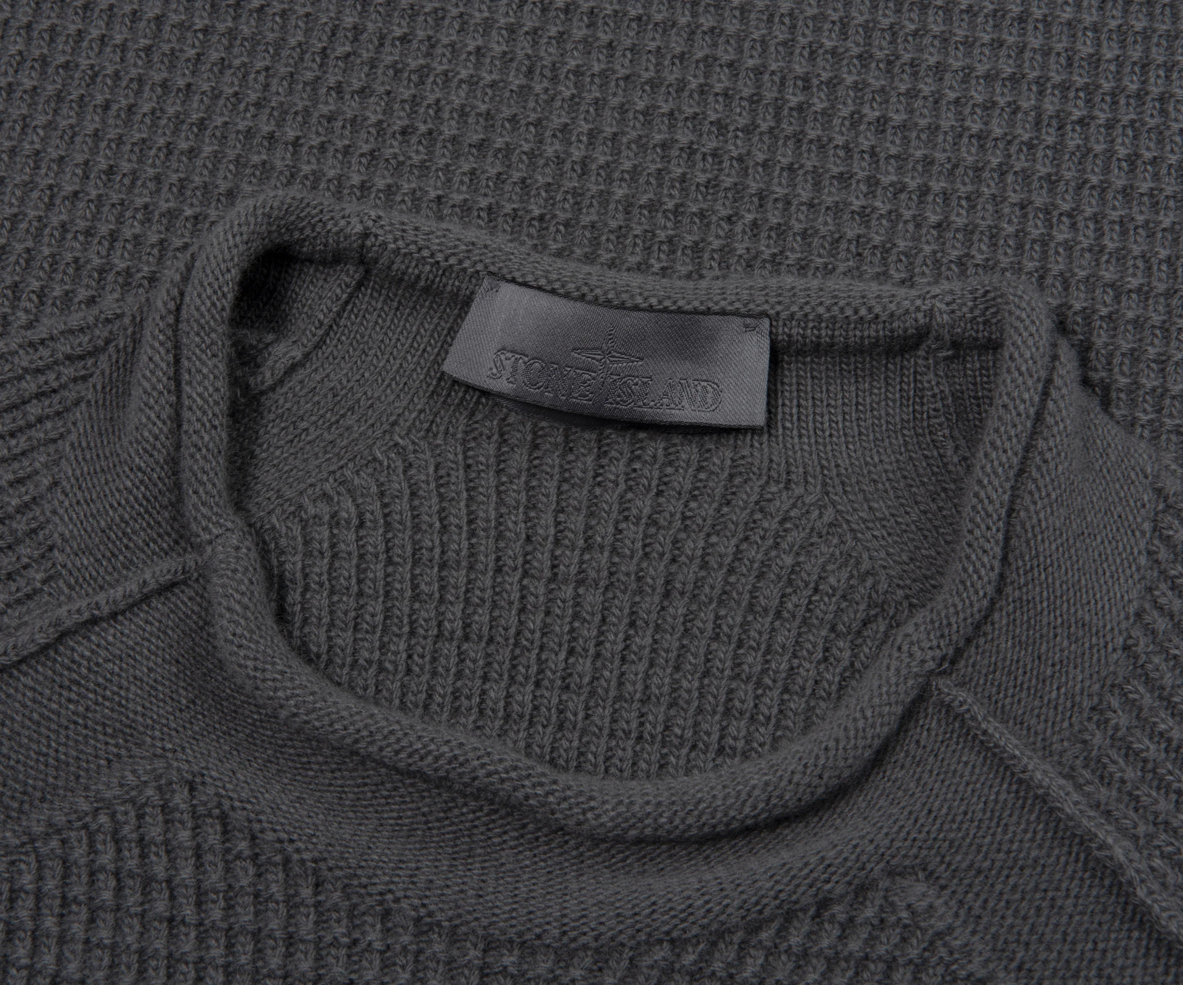 Stone Island Ghost Grey Waffle Sweater - Image 2