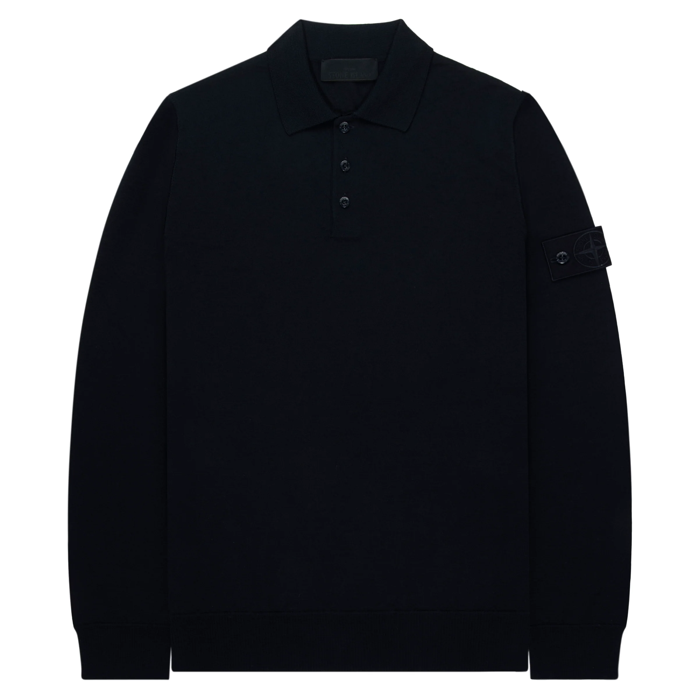 Stone Island Ghost Navy Long Sleeve Knit Polo