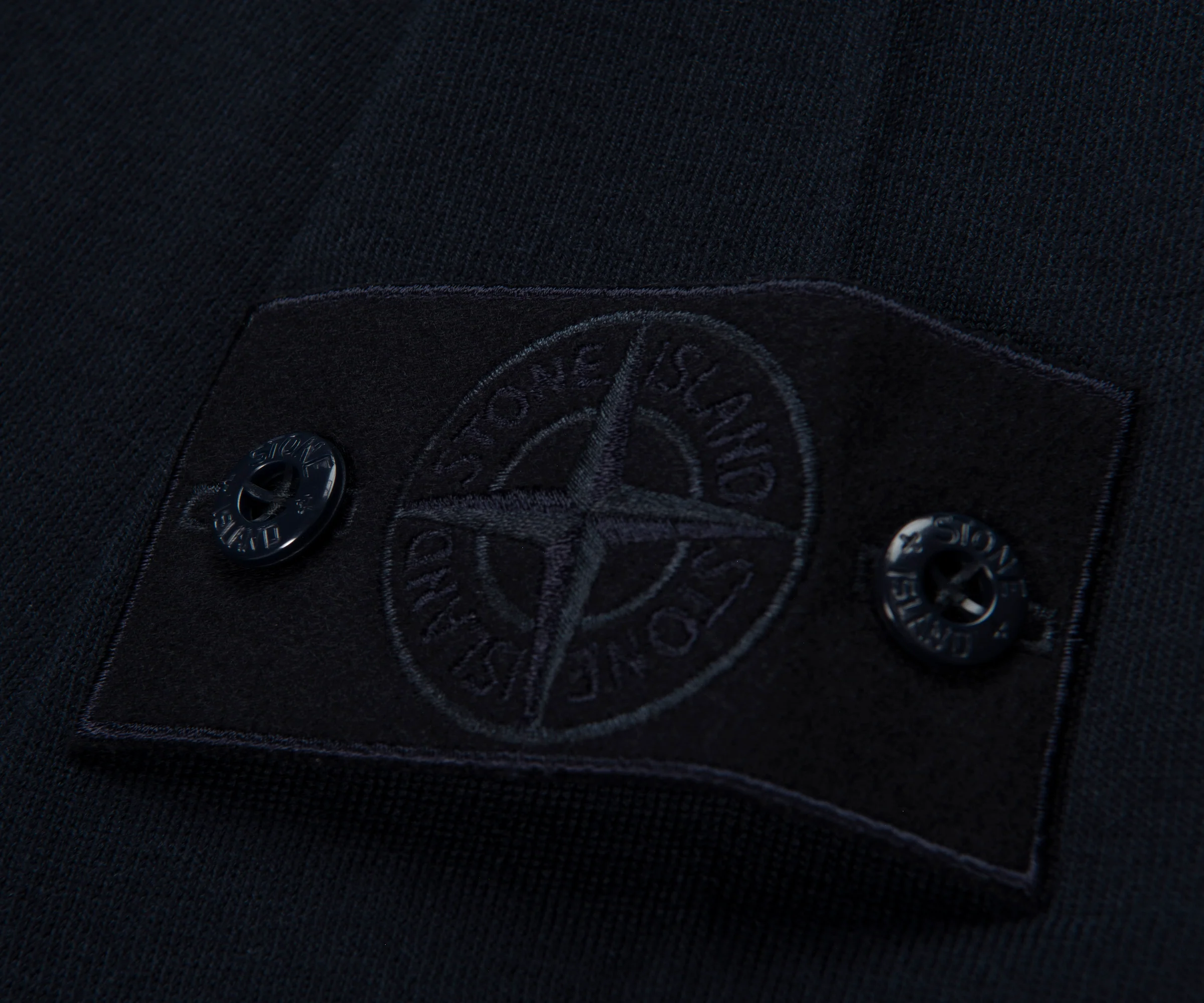 Stone Island Ghost Navy Long Sleeve Knit Polo - Image 5
