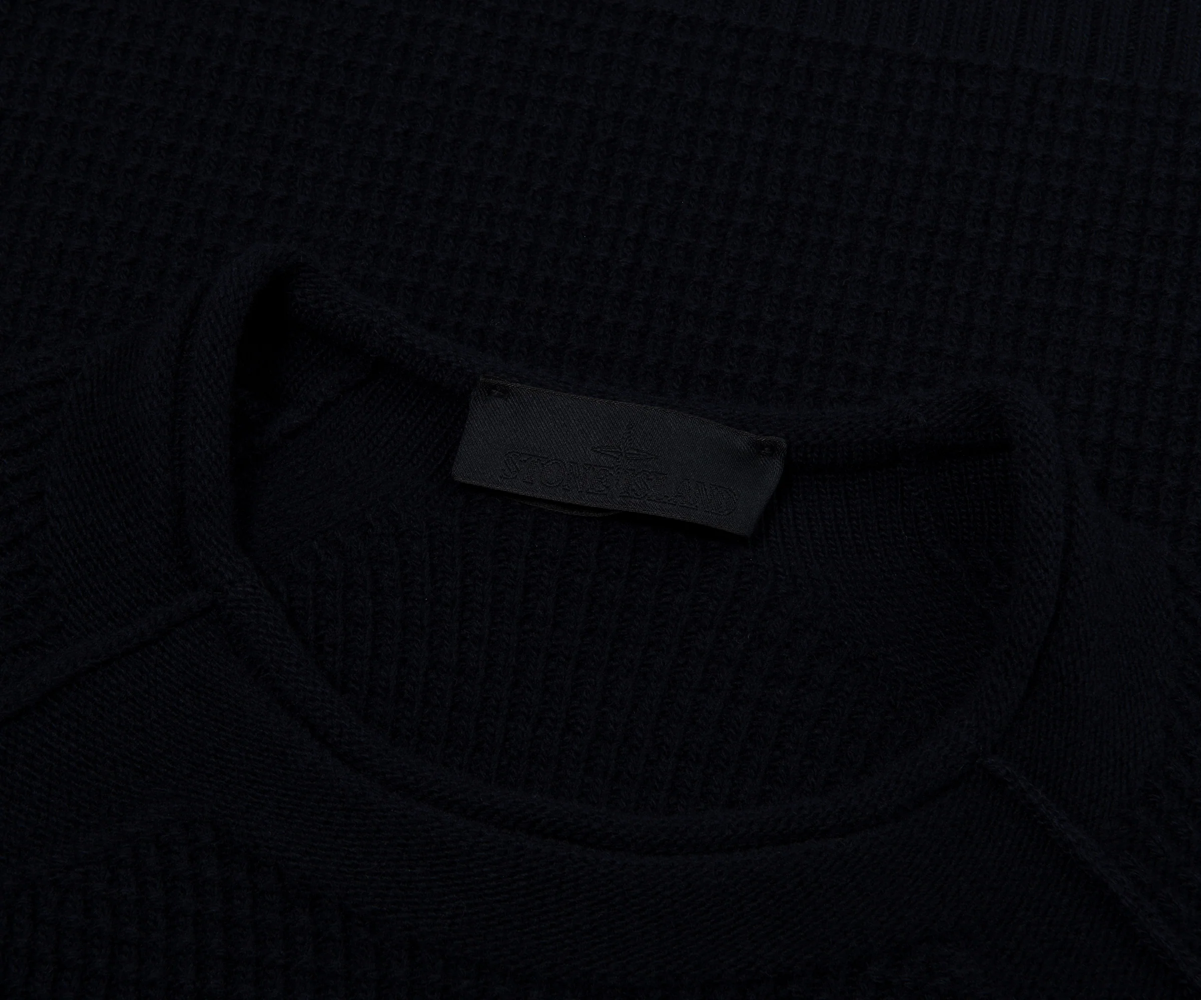 Stone Island Ghost Navy Waffle Knitted Sweater - Image 2