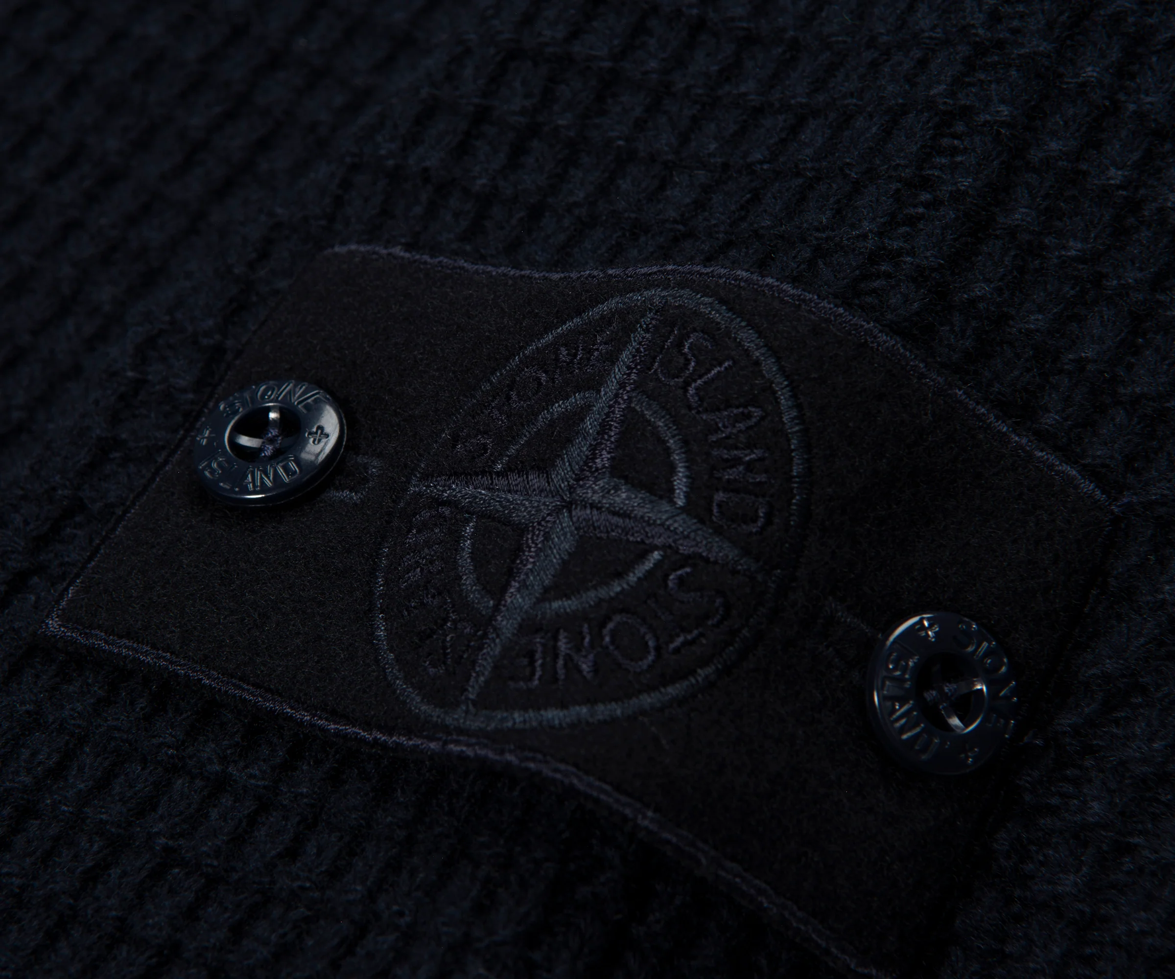 Stone Island Ghost Navy Waffle Knitted Sweater - Image 3