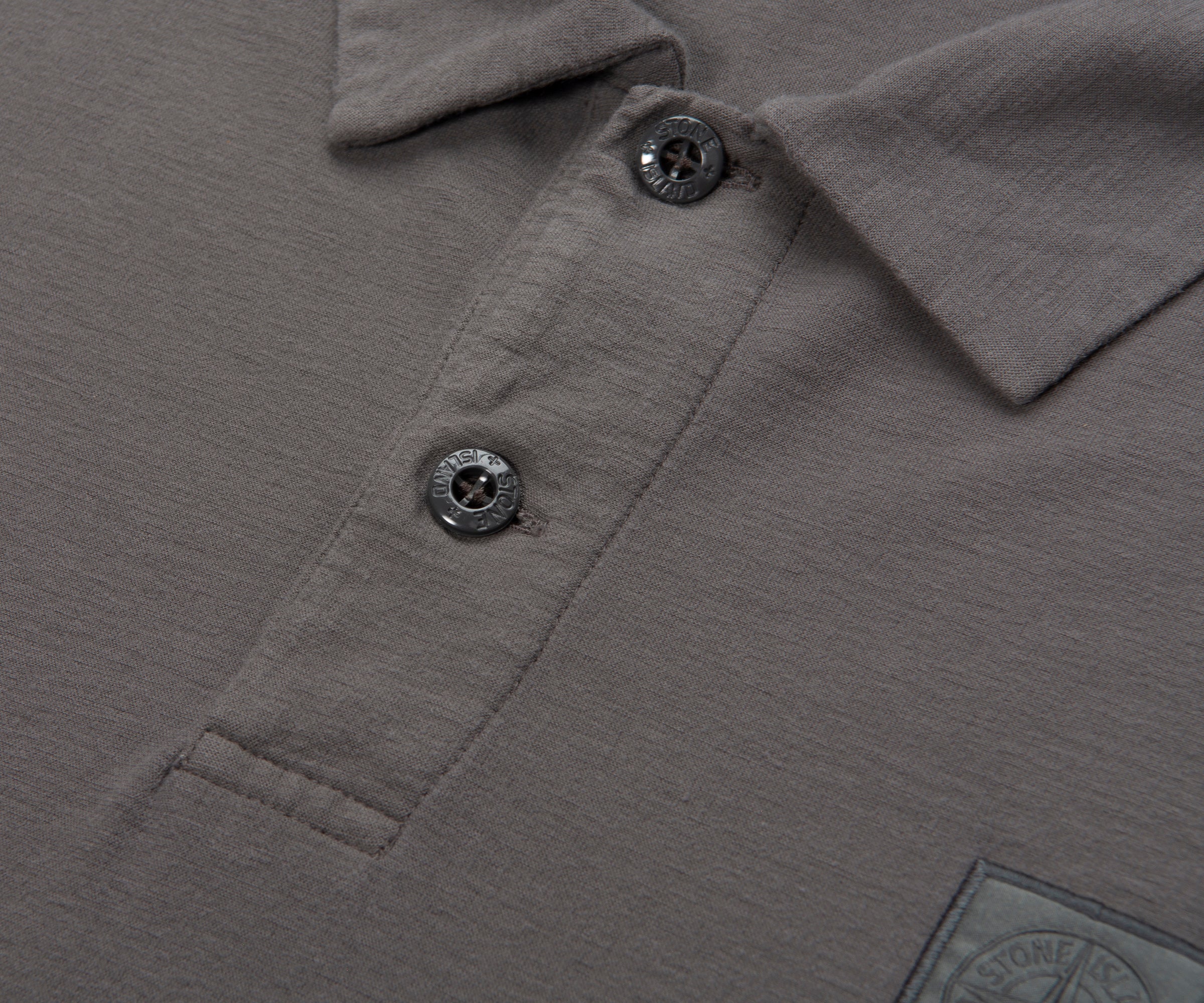 Stone Island Ghost Stone Box Logo LS Polo - Image 3