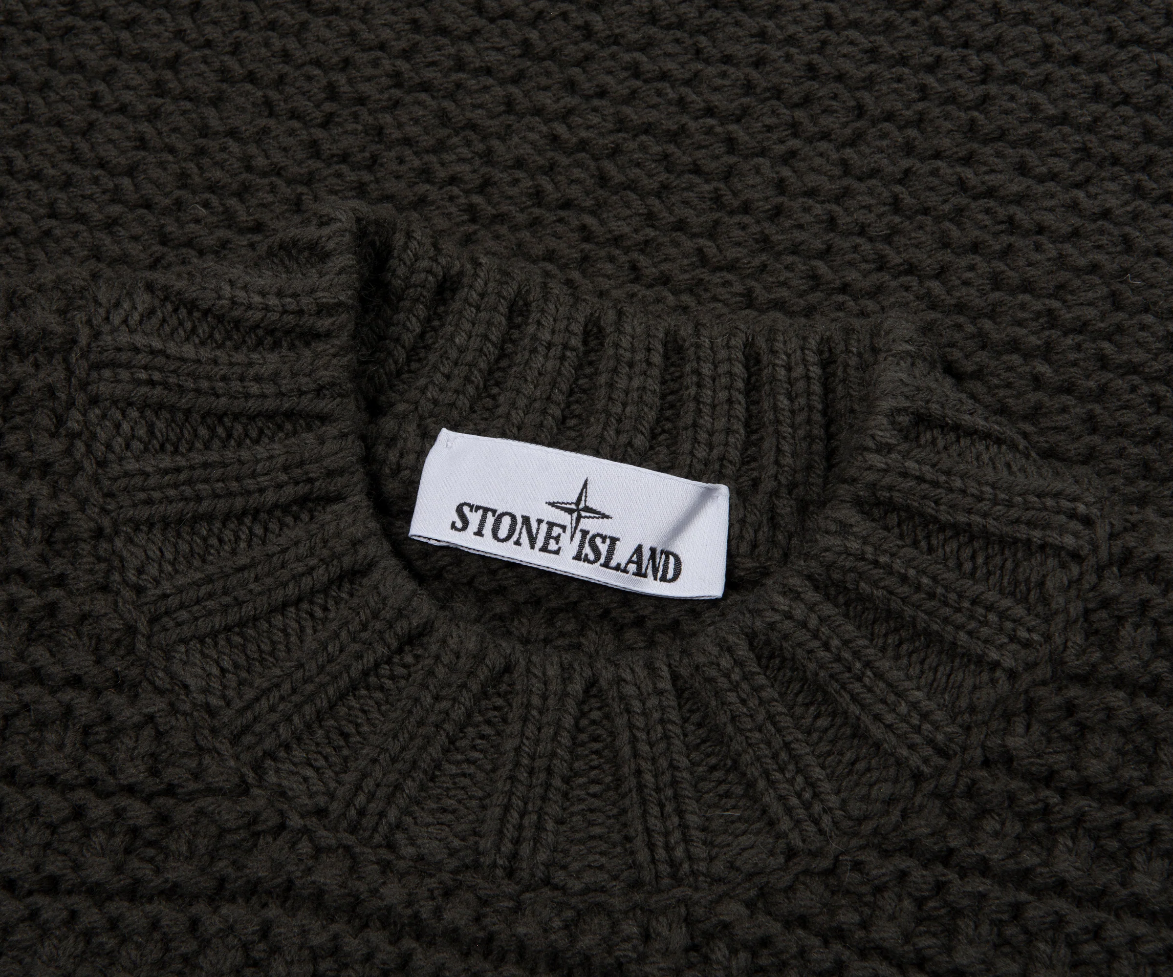 Stone Island Green Chunky Knitted Sweater - Image 2