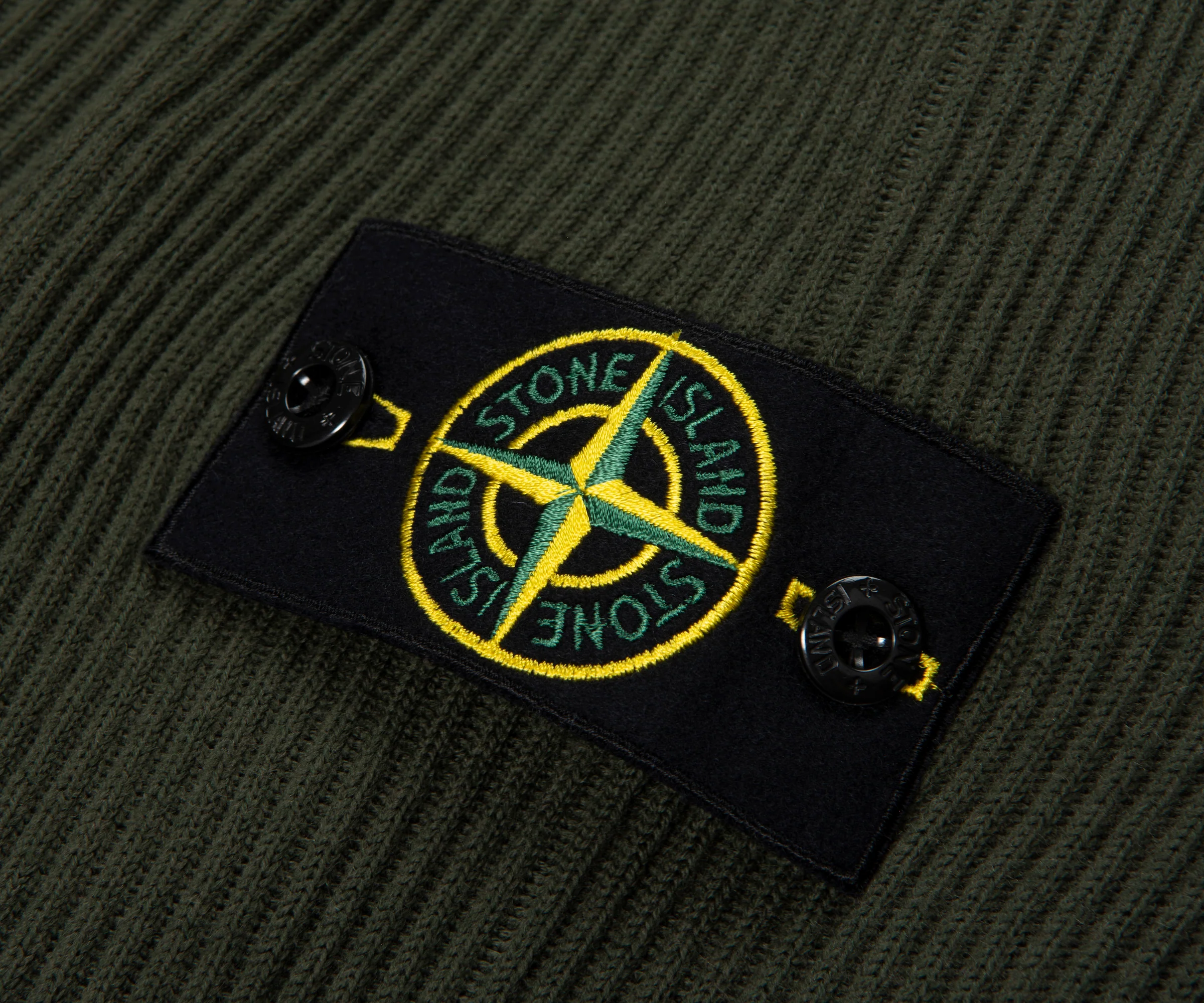 Stone Island Green Knitted Ribbed Roll Neck - Image 3