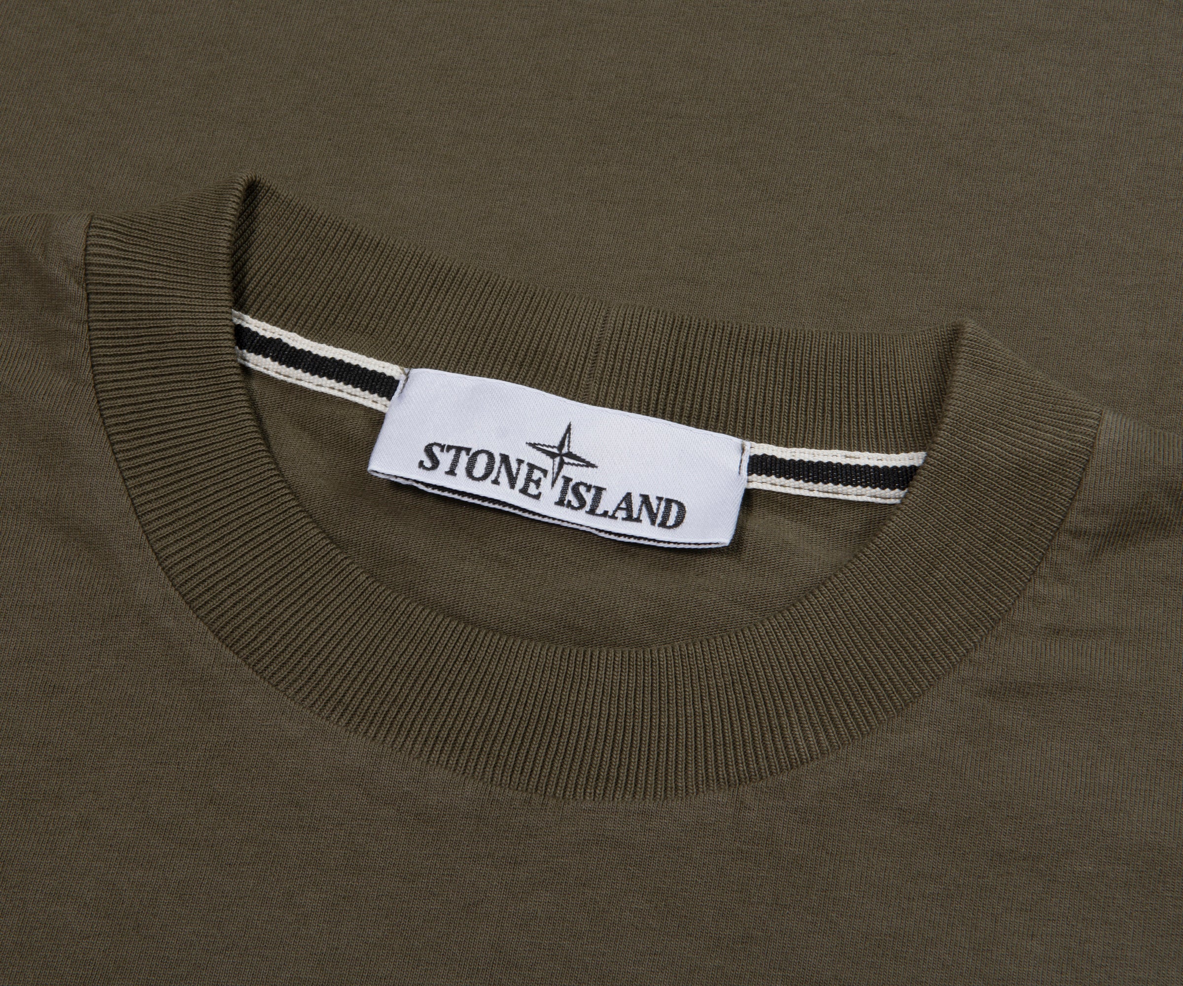 Stone Island Green Stitched Back Embroidered Logo T-Shirt - Image 2