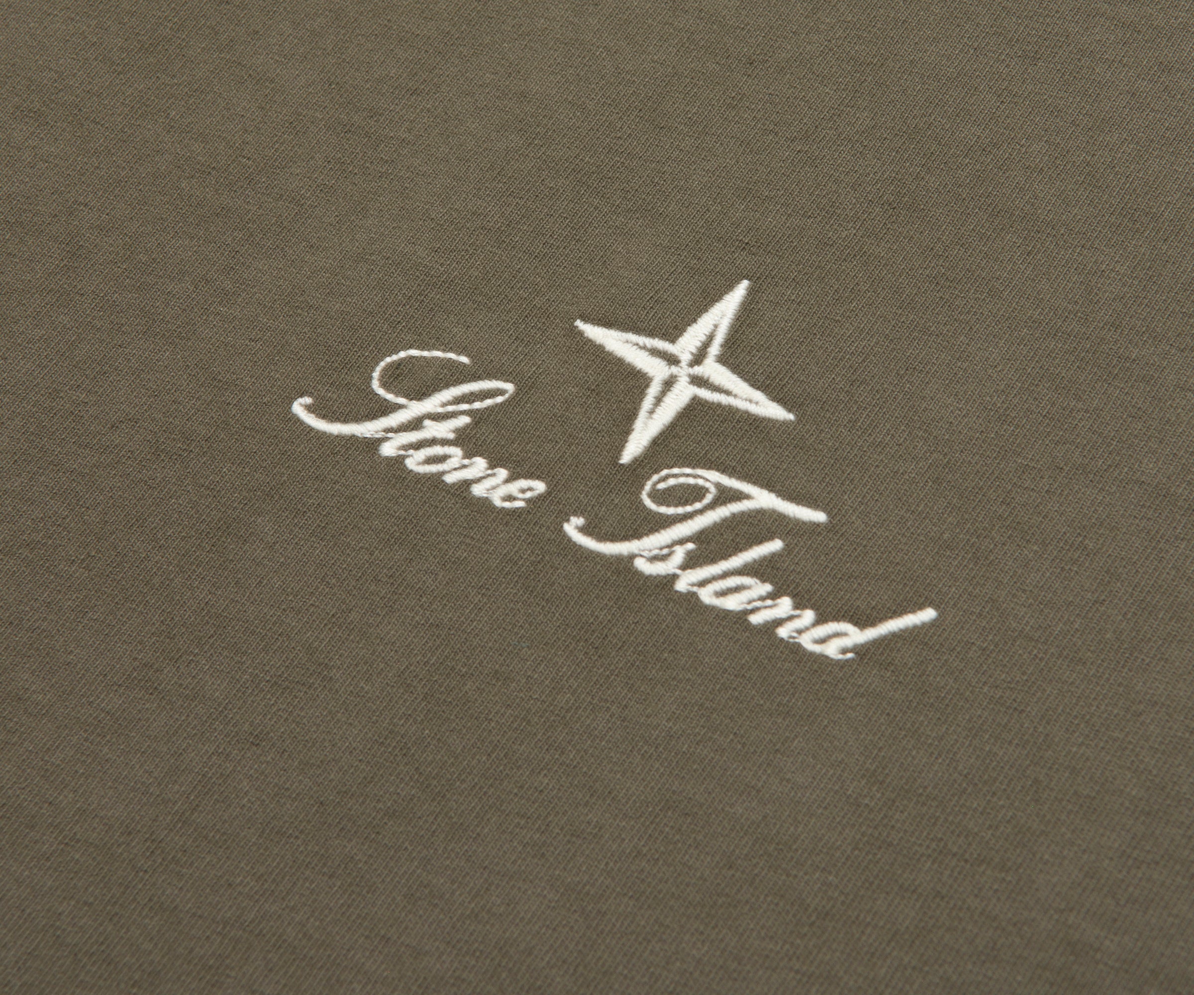 Stone Island Green Stitched Back Embroidered Logo T-Shirt - Image 3