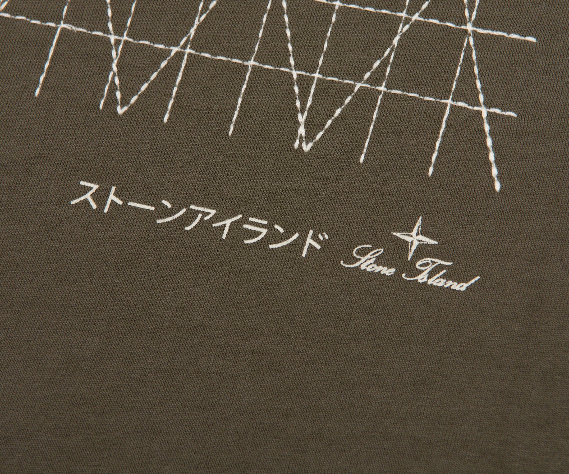 Stone Island Green Stitched Back Embroidered Logo T-Shirt - Image 5