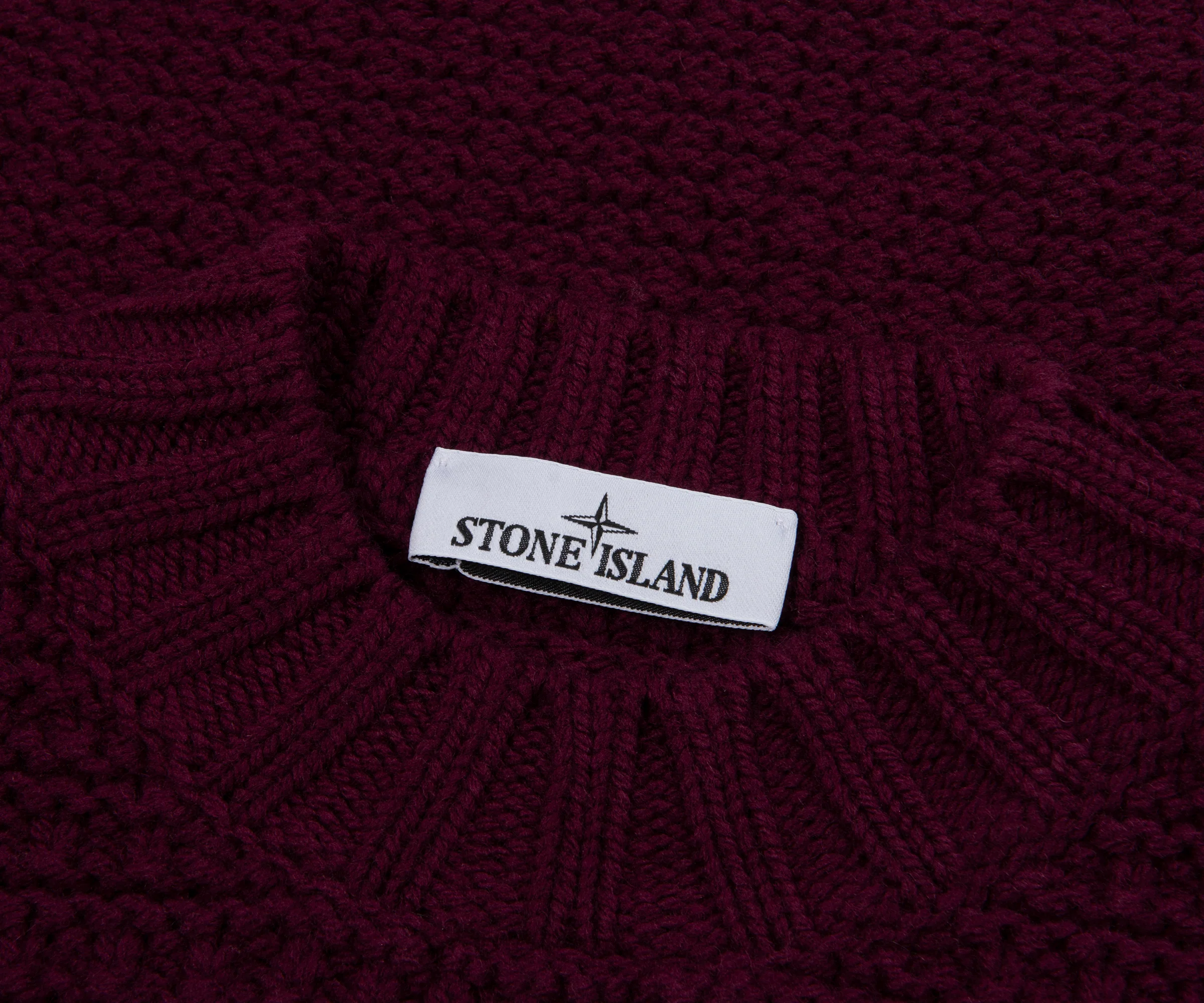 Stone Island Maroon Knitted Sweater - Image 2