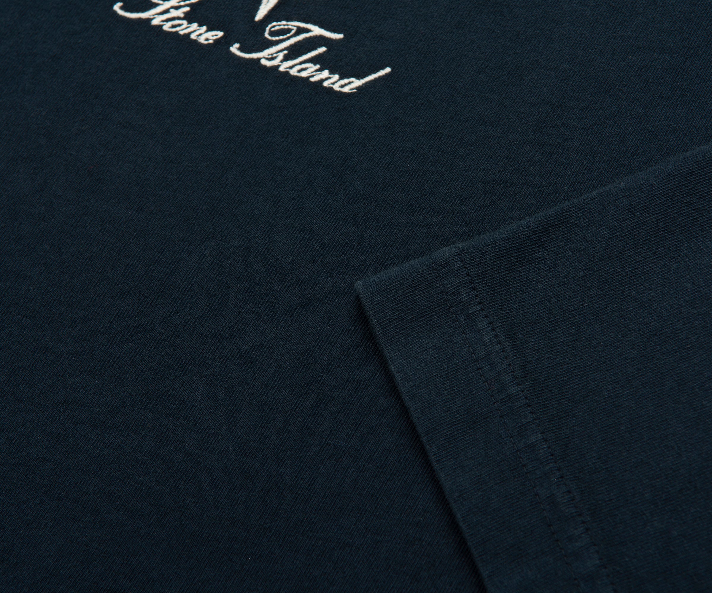 Stone Island Navy Stitched Back Embroidered Logo T-Shirt - Image 4