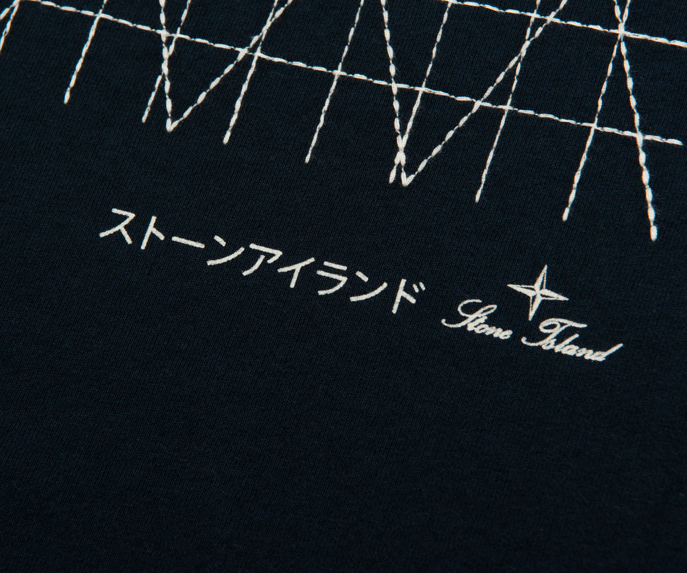 Stone Island Navy Stitched Back Embroidered Logo T-Shirt - Image 6