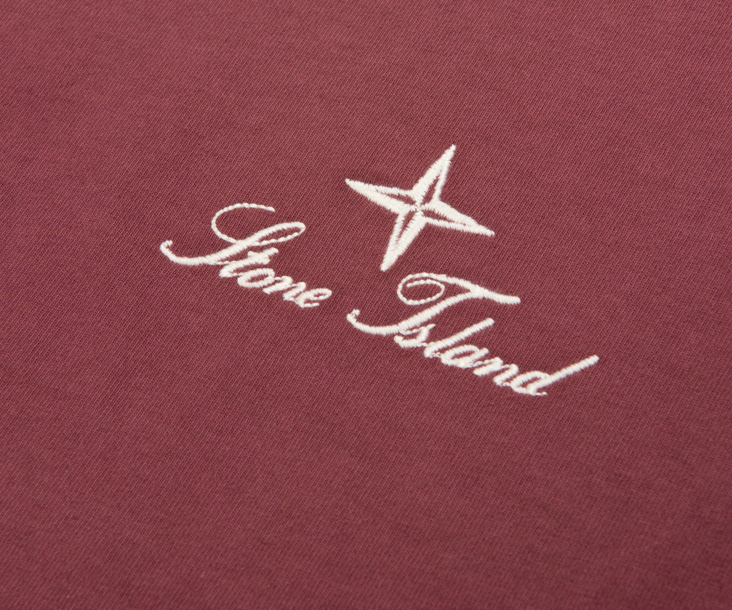 Stone Island Red Stitched Back Embroidered Logo T-Shirt - Image 3
