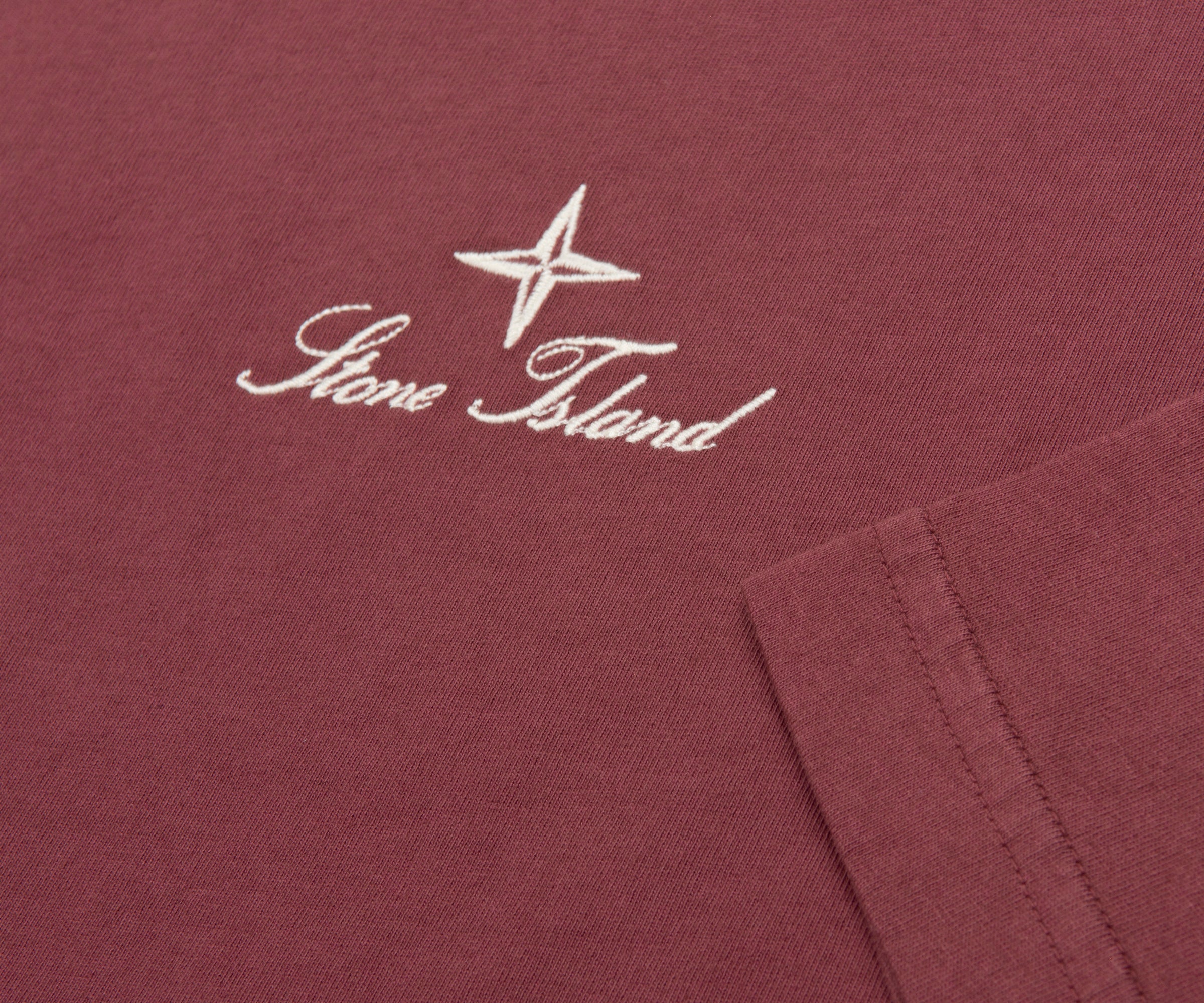 Stone Island Red Stitched Back Embroidered Logo T-Shirt - Image 4