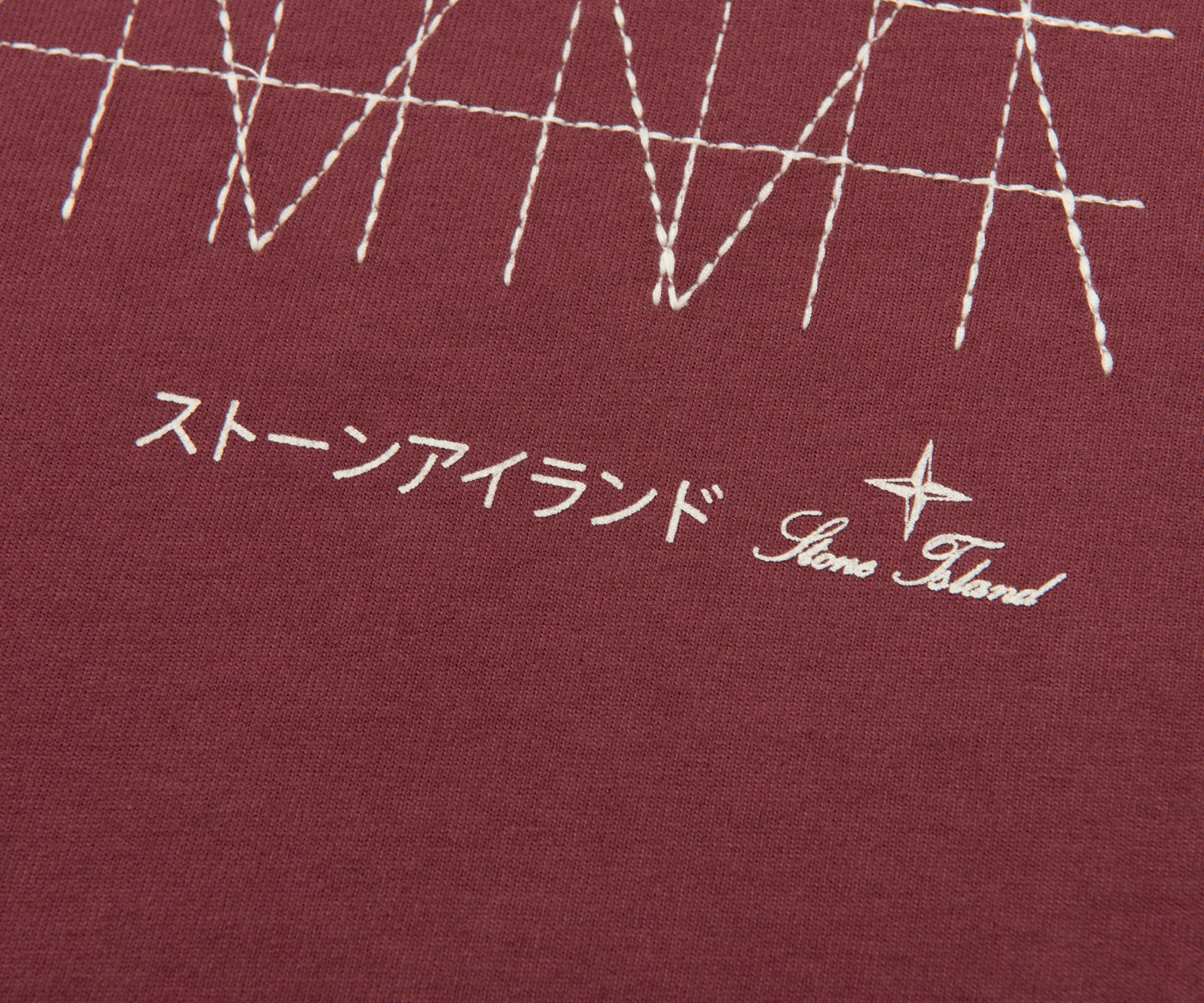 Stone Island Red Stitched Back Embroidered Logo T-Shirt - Image 5