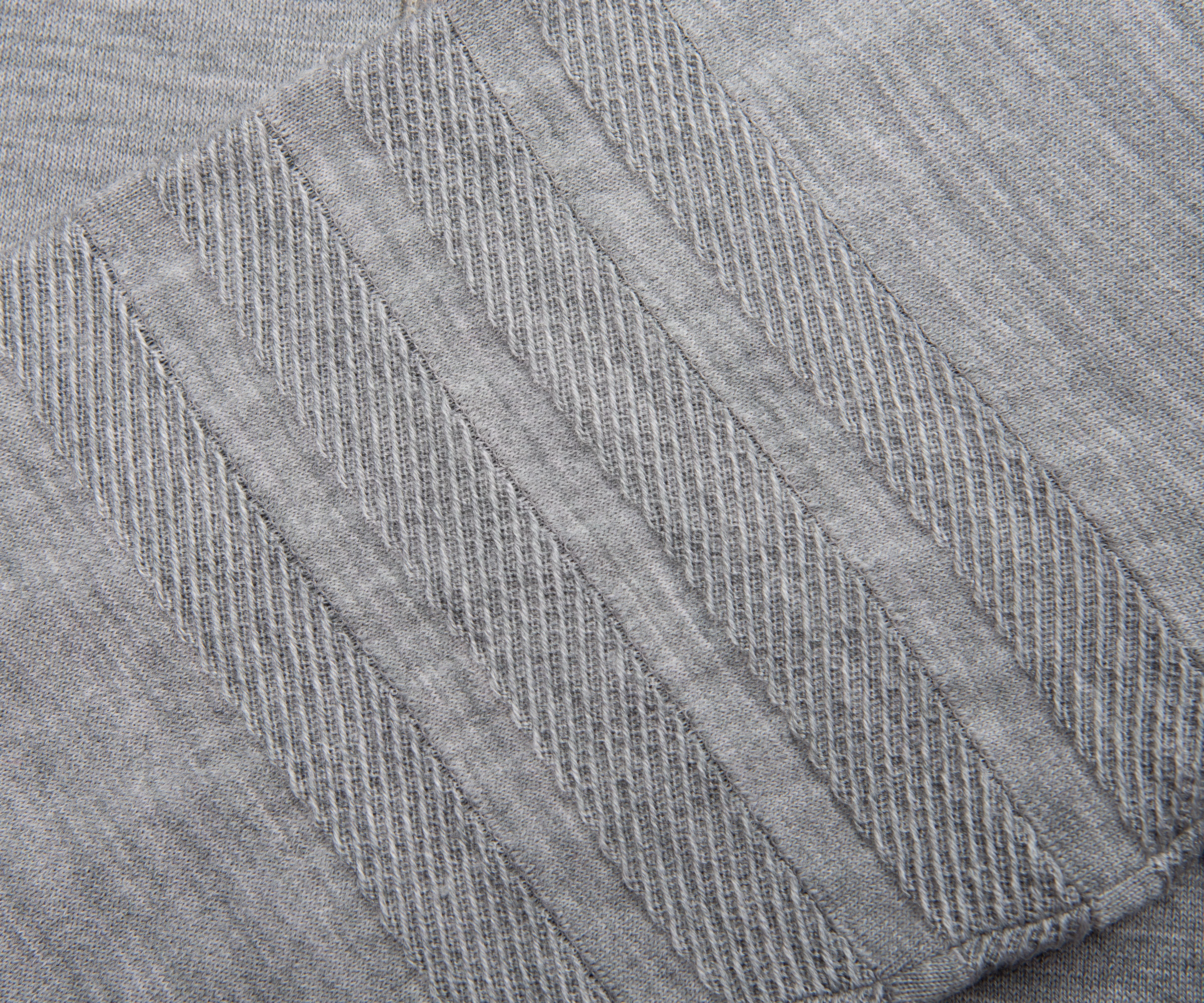 Thom Browne Grey Double Faced Wool Zip Polo - Image 6