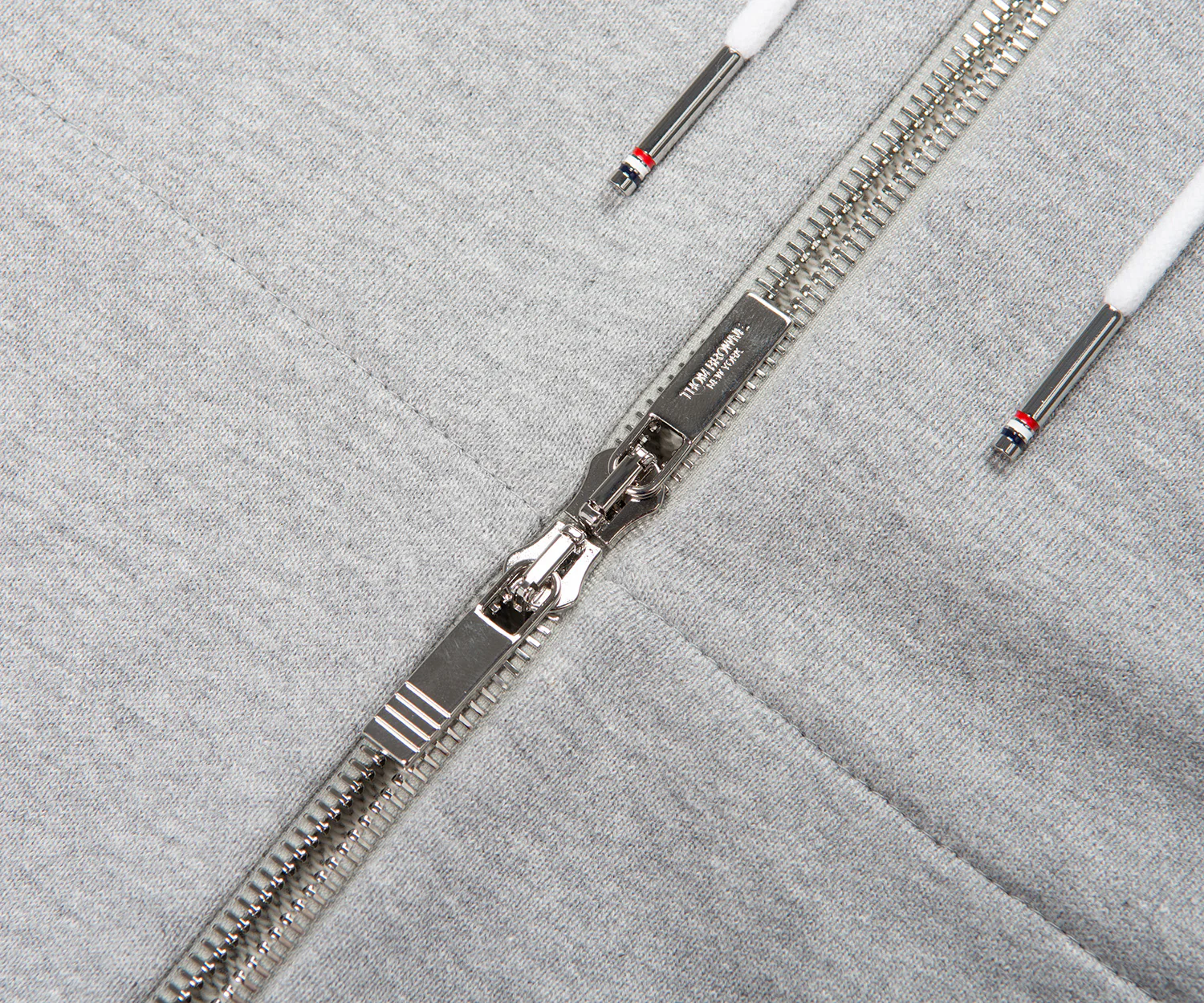 Thom Browne Grey Panelled Full Zip Hoodie - Image 5