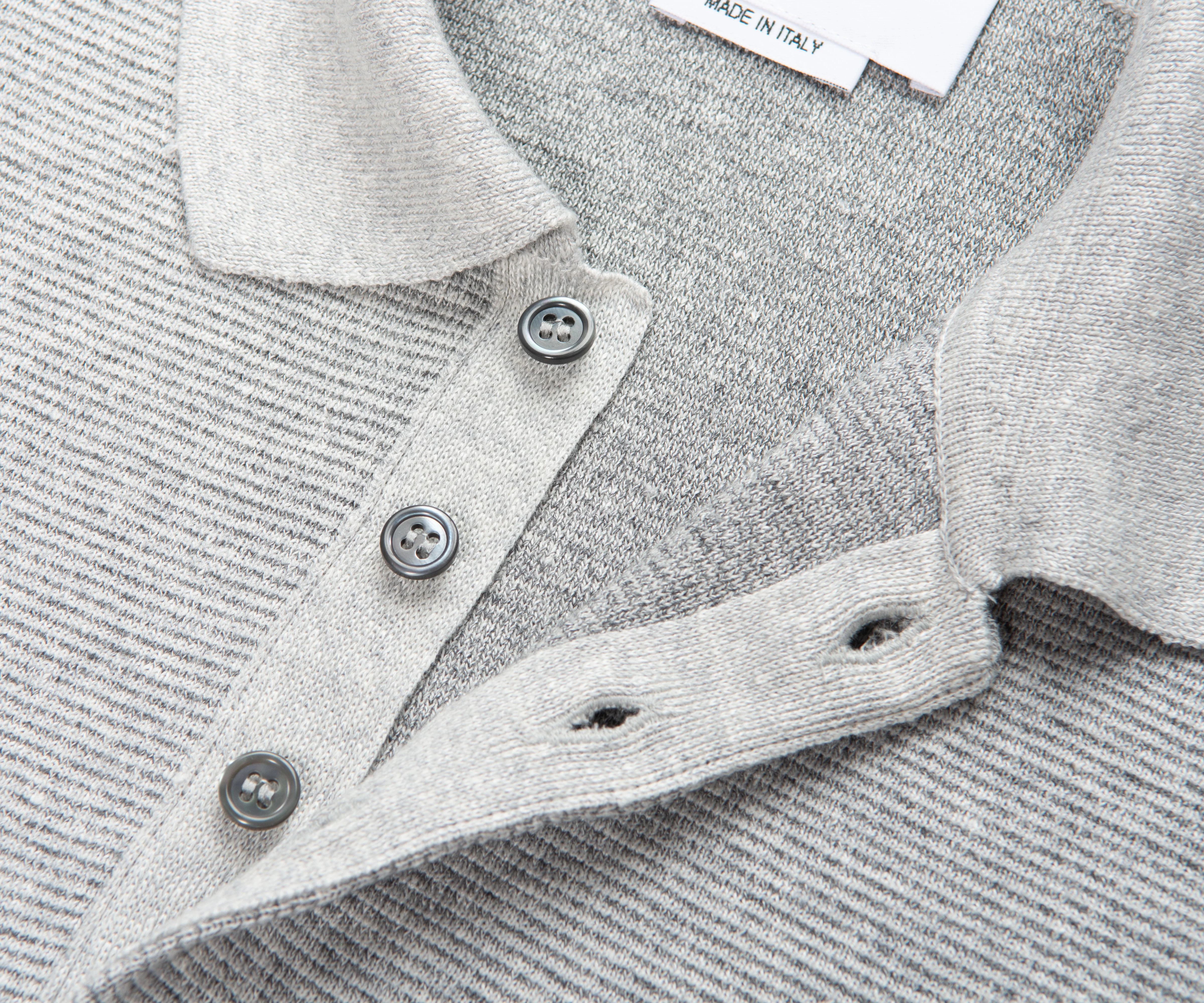 Thom Browne Grey Textured Stripe Stitch Polo - Image 5
