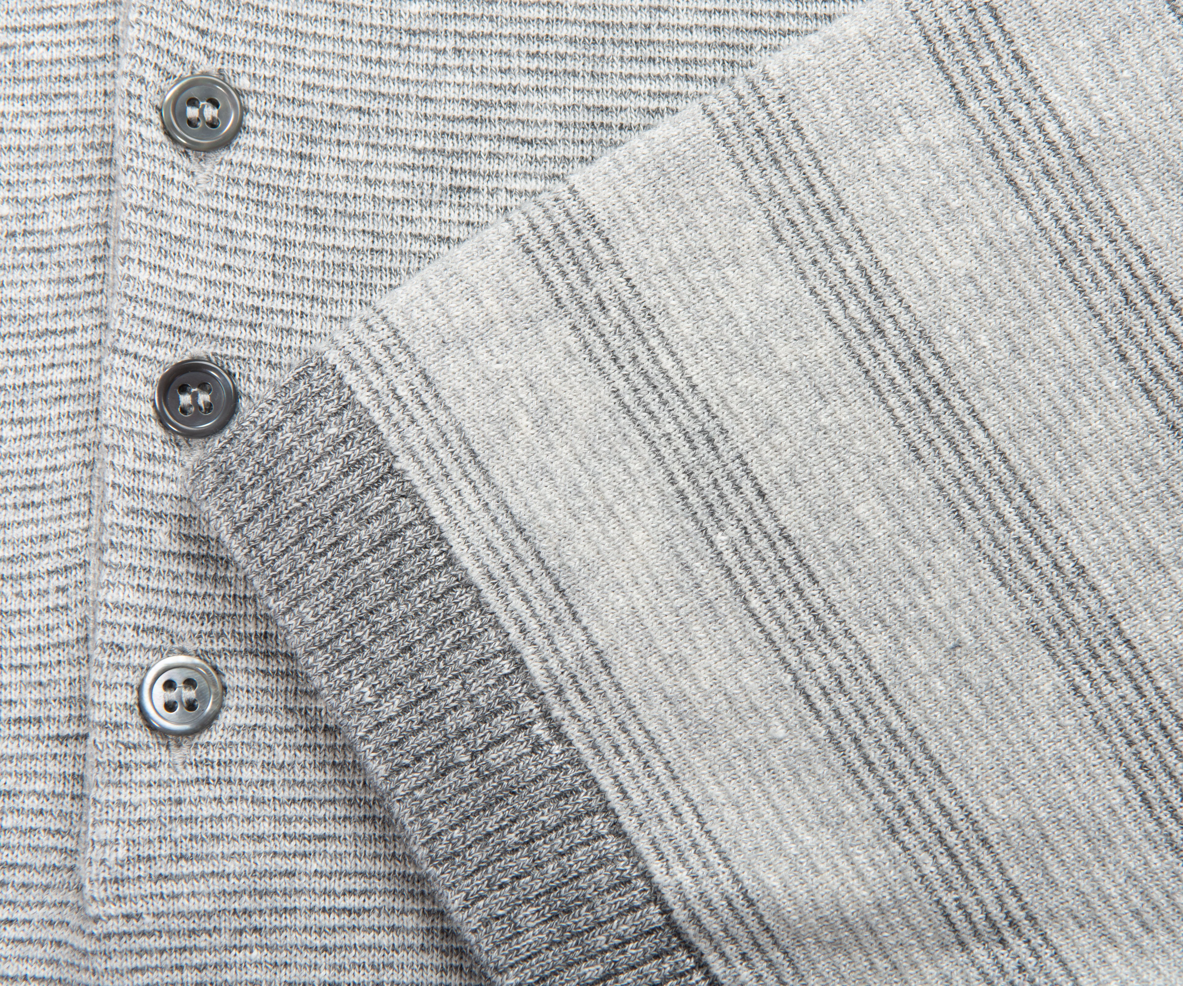Thom Browne Grey Textured Stripe Stitch Polo - Image 6