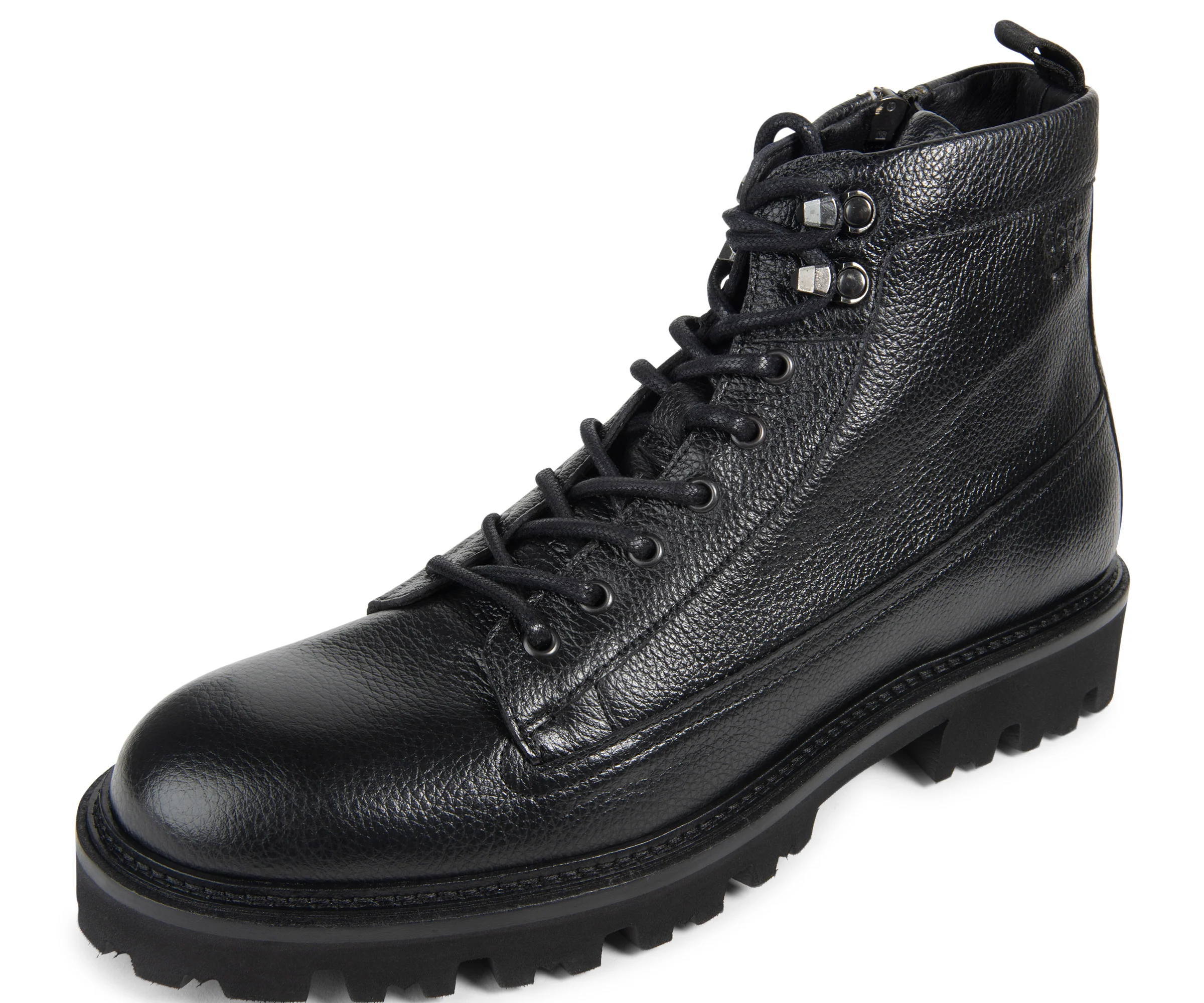 Boss Black Grained Leather Half Boots - Image 2