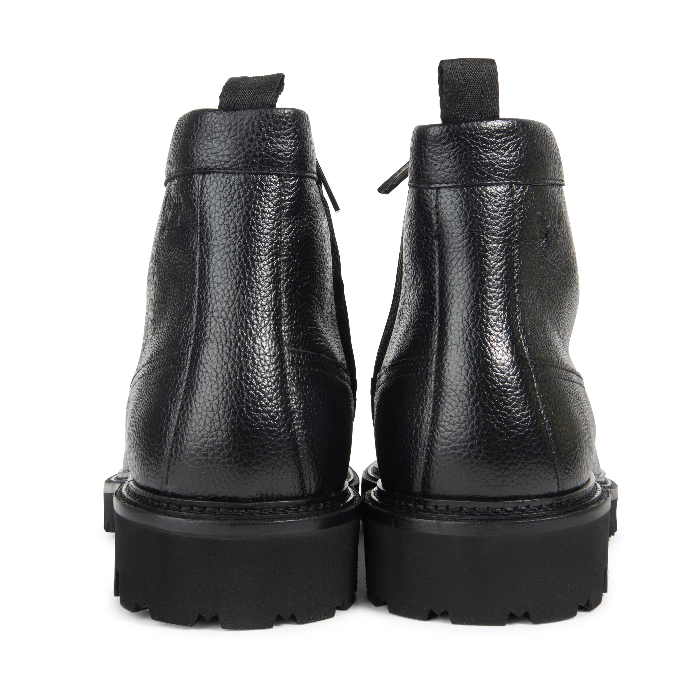 Boss Black Grained Leather Half Boots - Image 7