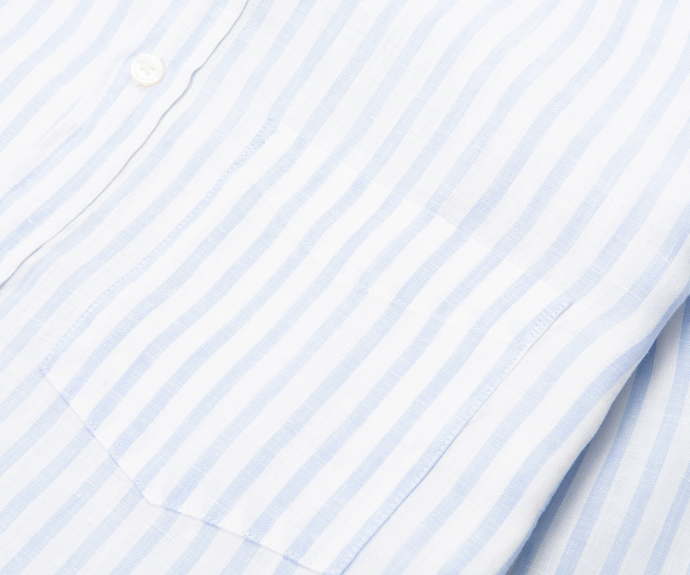 Boss C Liam White/Blue Striped Linen Shirt - Image 3