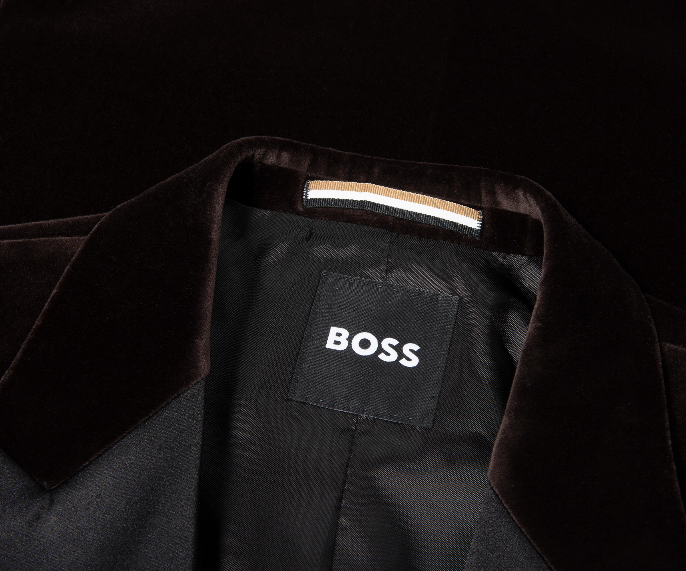 Boss Chocolate H Huston Slim Fit Velvet Cotton Suit - Image 2