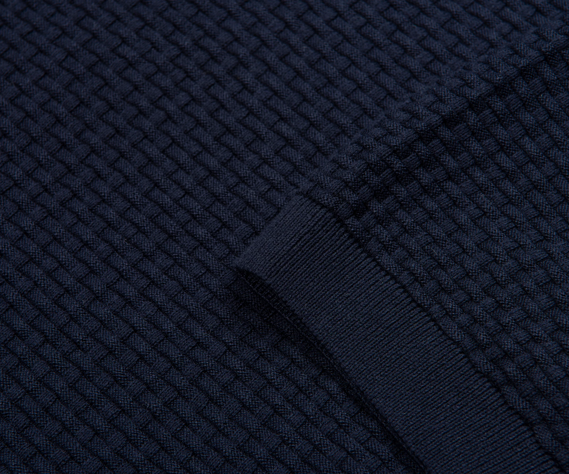 Boss H-Natalo Navy Knitted Polo - Image 4