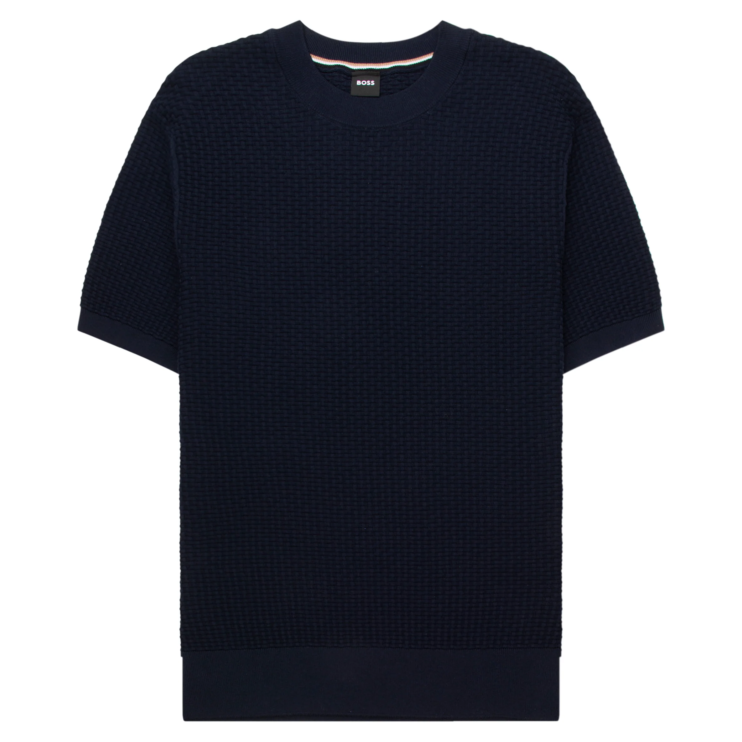 Boss H-Nilton Navy Knitted T-Shirt