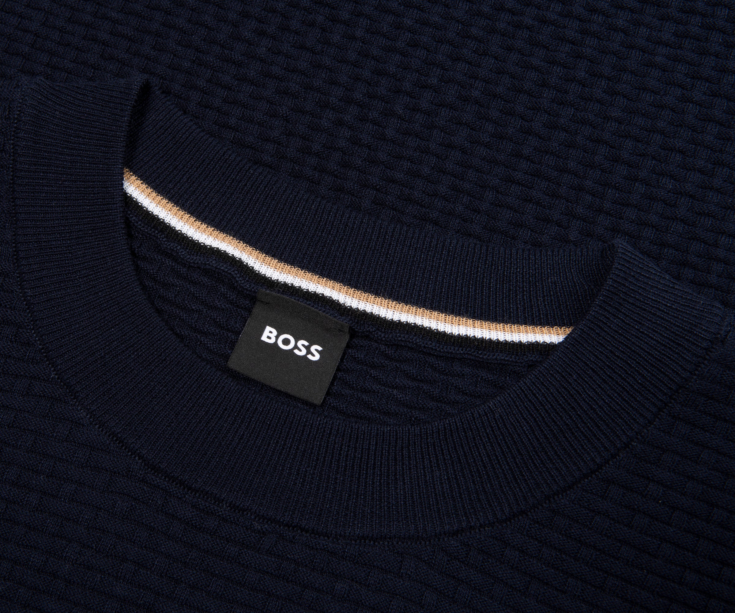 Boss H-Nilton Navy Knitted T-Shirt - Image 2