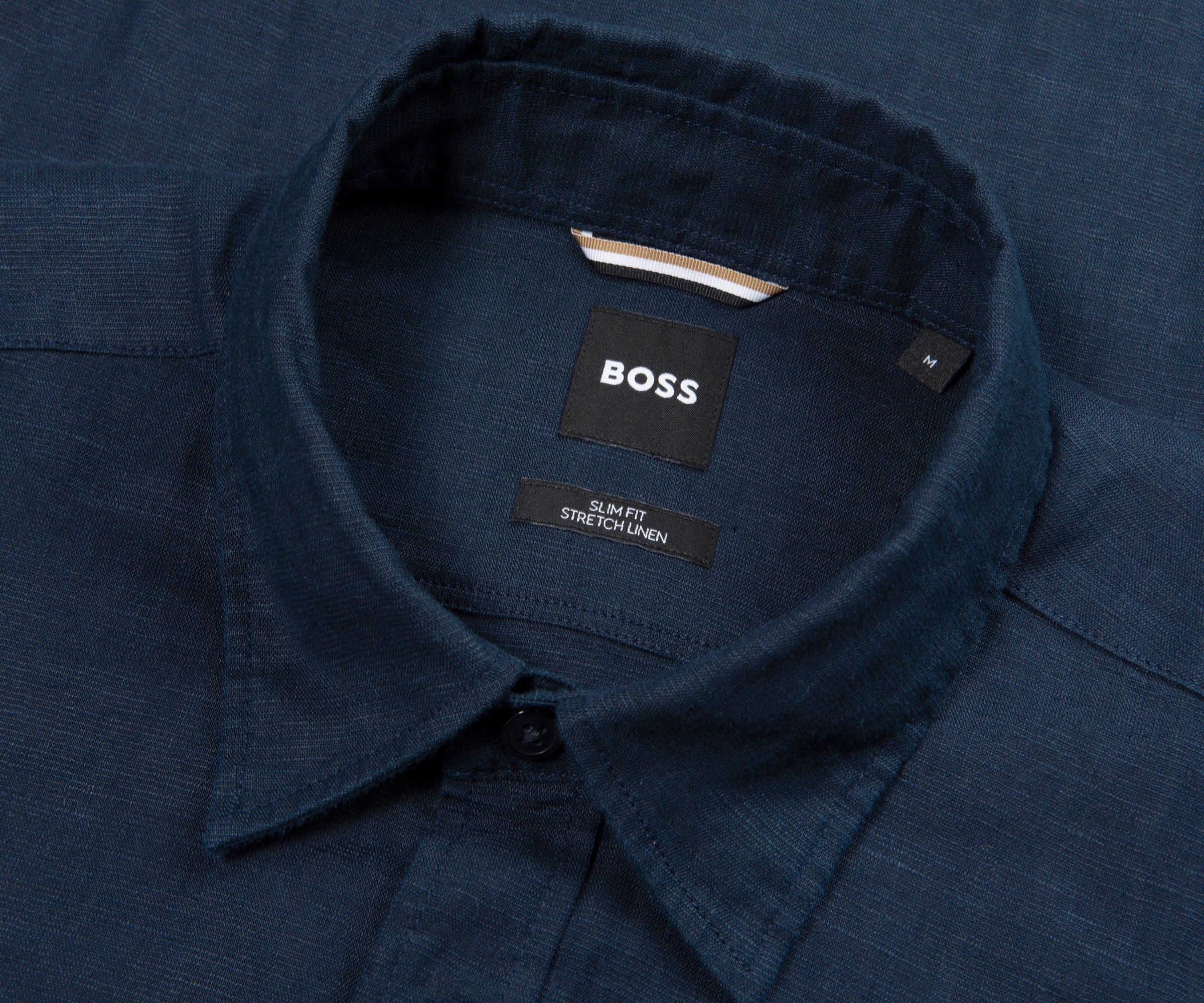 Boss Navy C Roan SS Linen Stretch Shirt - Image 2