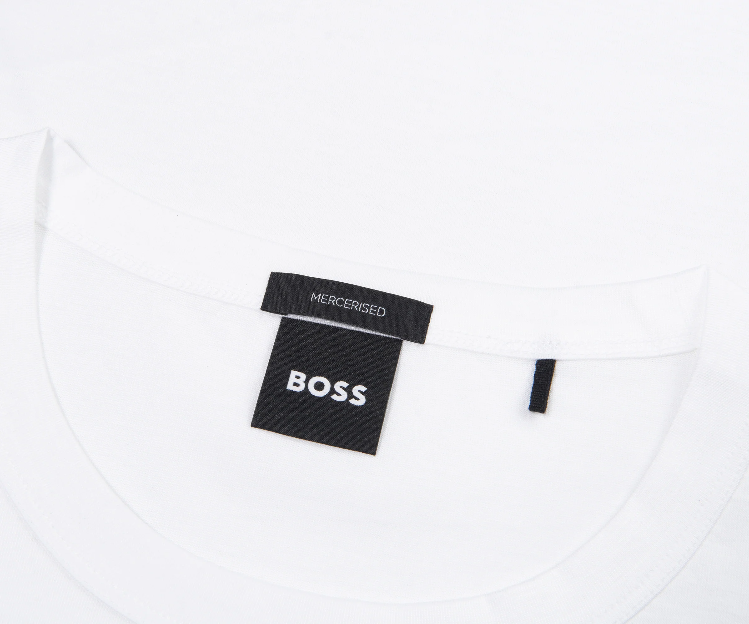 Boss White Thompson Mercerised T-Shirt - Image 2