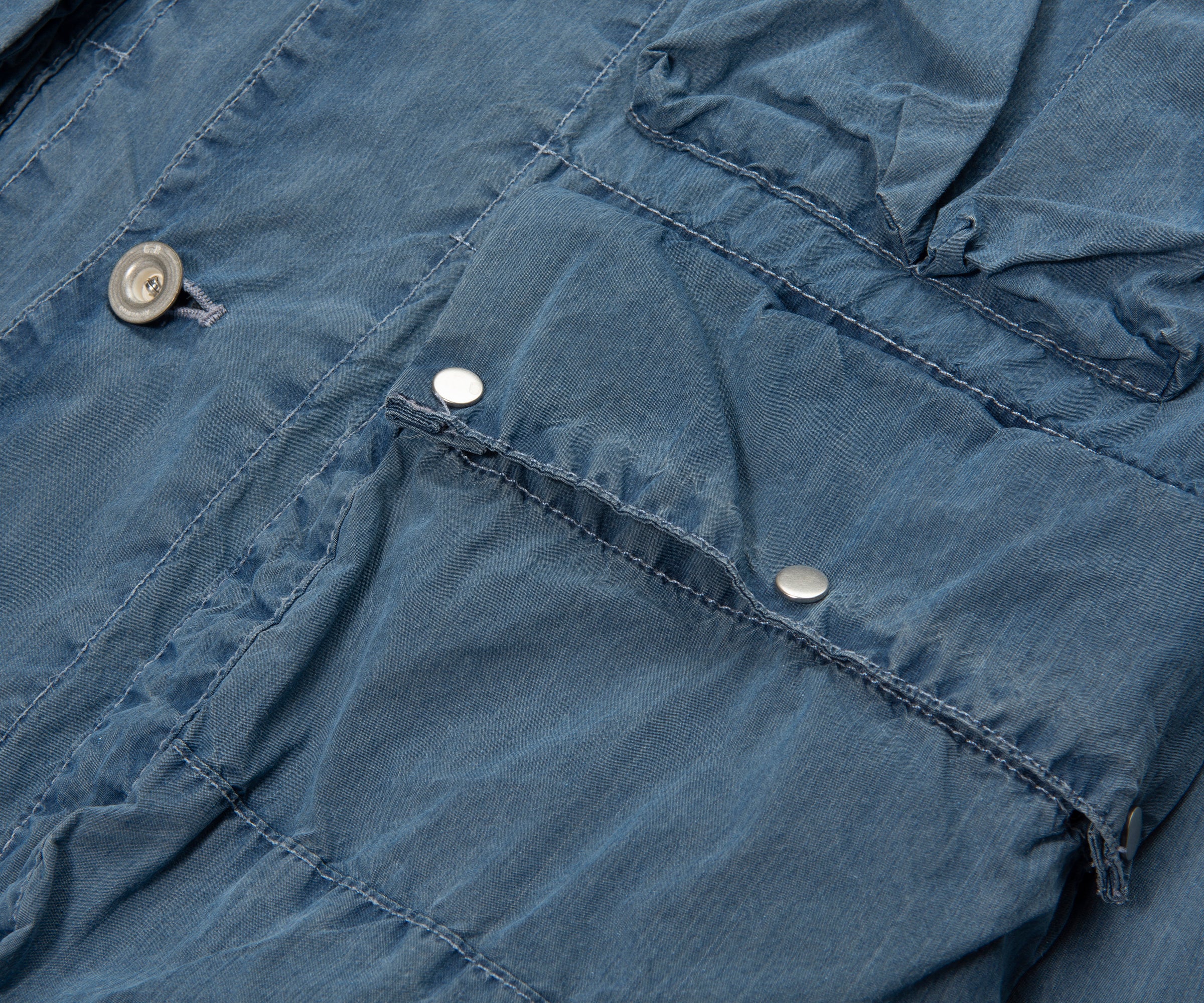 C.P. Company Blue Millie Short Bleached 50 Fili Goggled Jacket - Image 4
