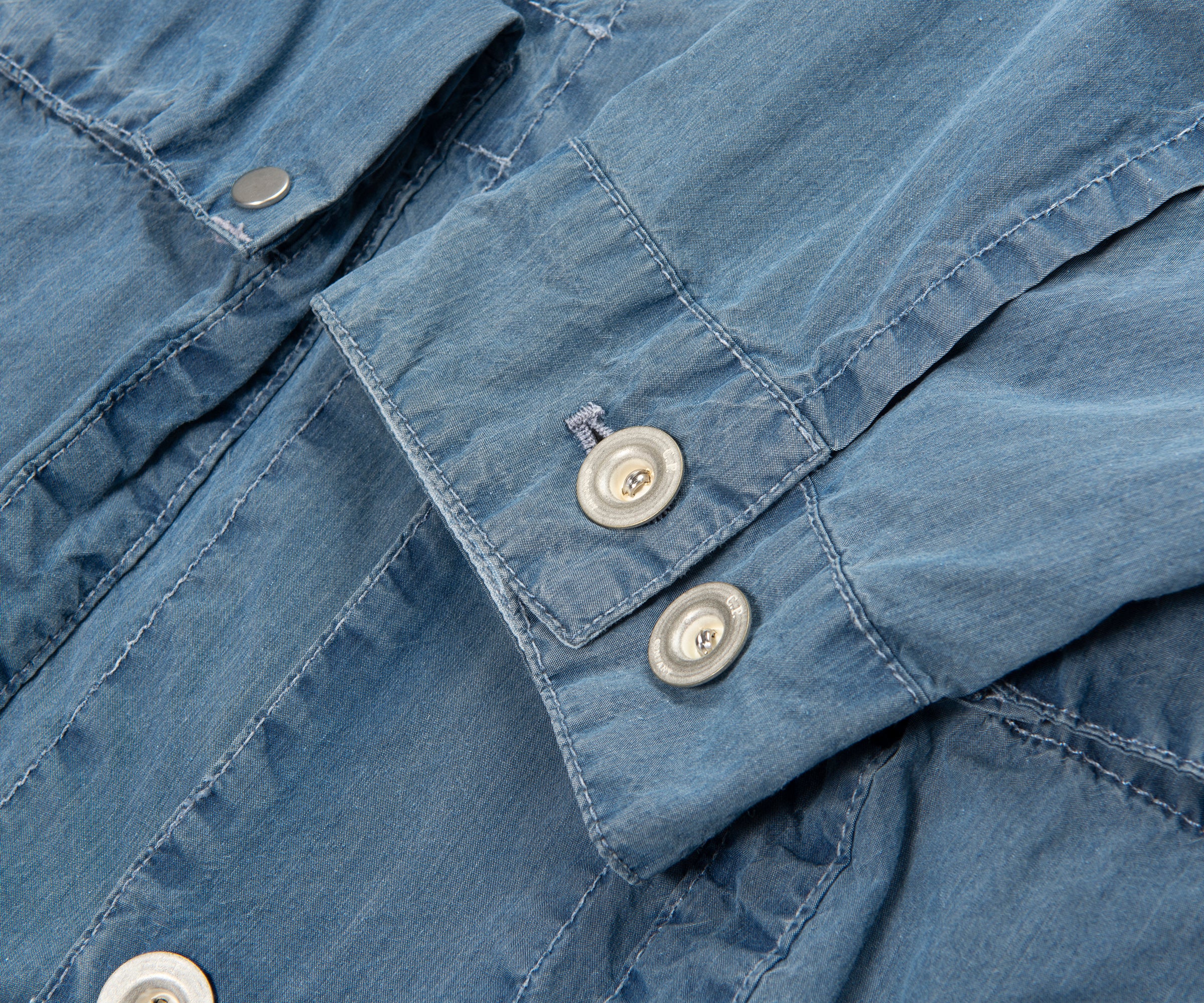 C.P. Company Blue Millie Short Bleached 50 Fili Goggled Jacket - Image 5