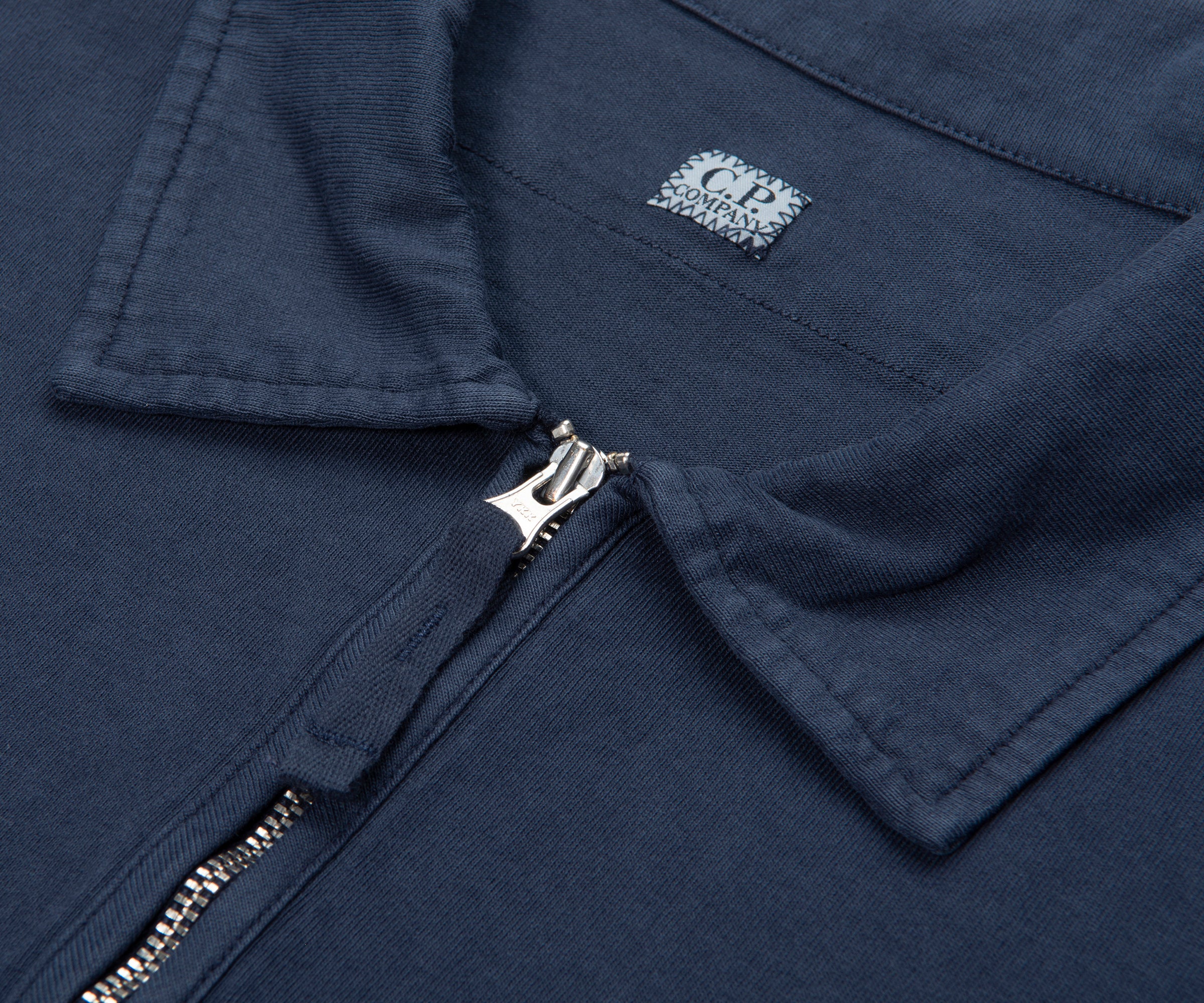C.P. Company Indigo Script Logo Zip Polo - Image 2