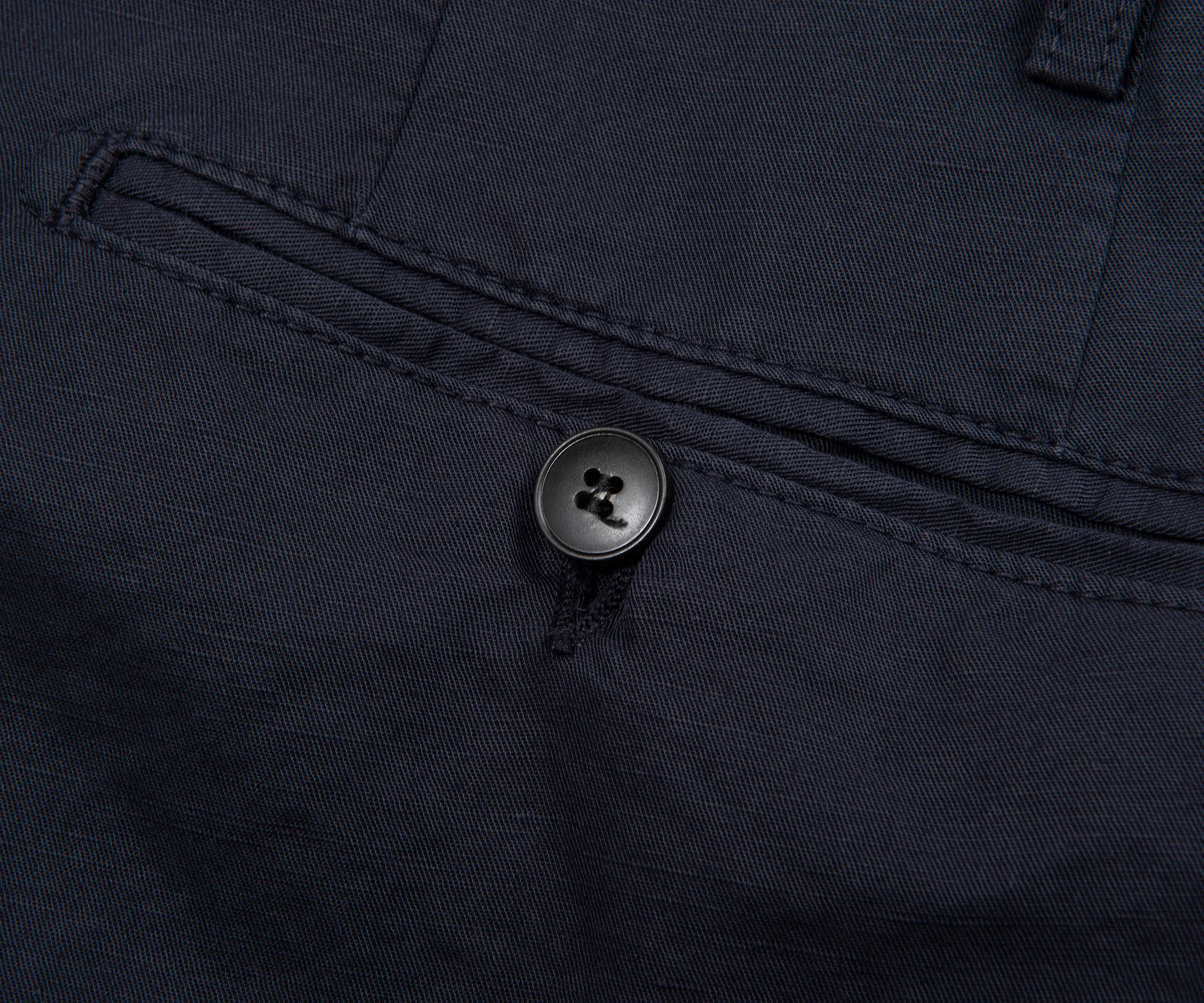 Canali Navy Crinkle Linen Chino - Image 3