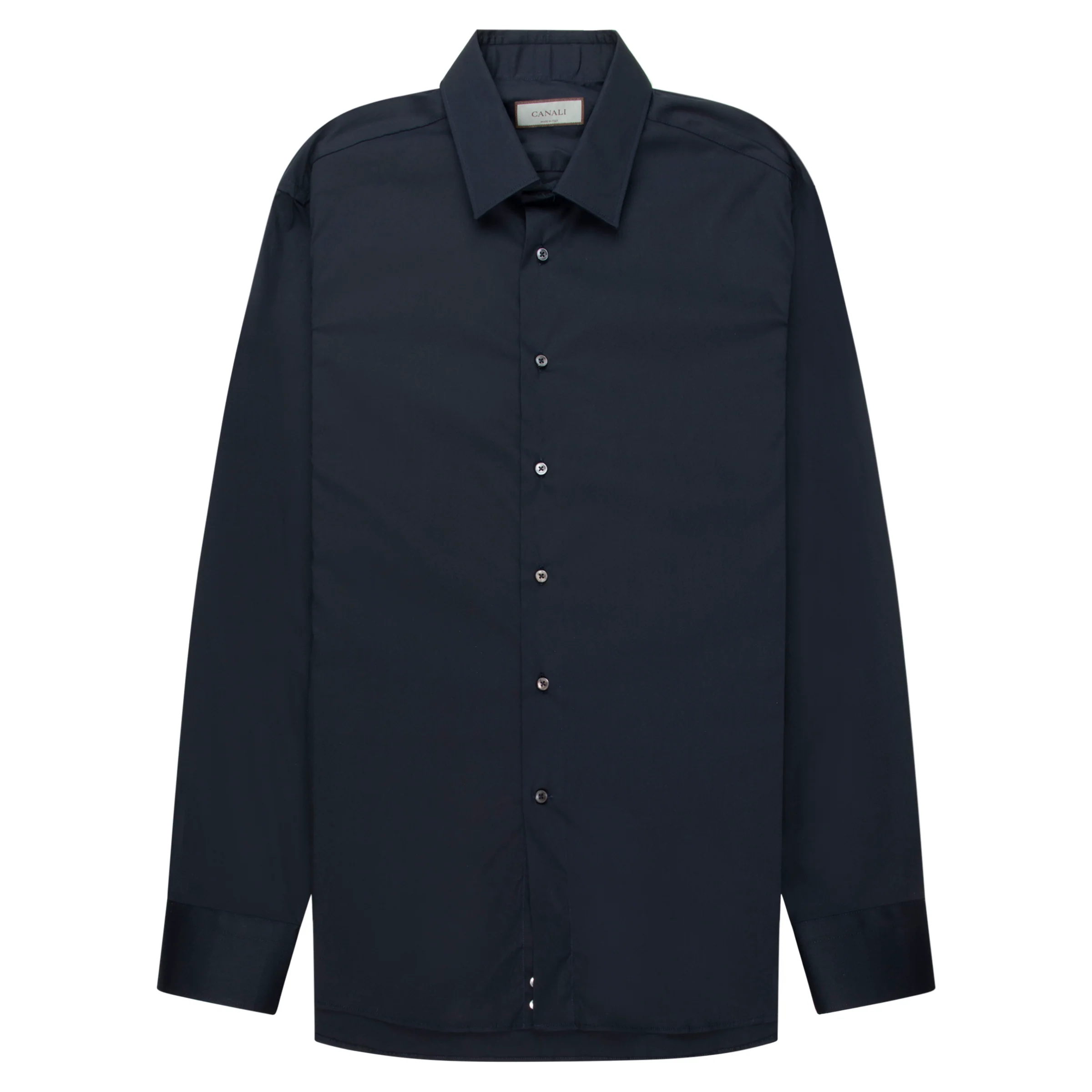 Canali Navy Regular Fit Travel Shirt
