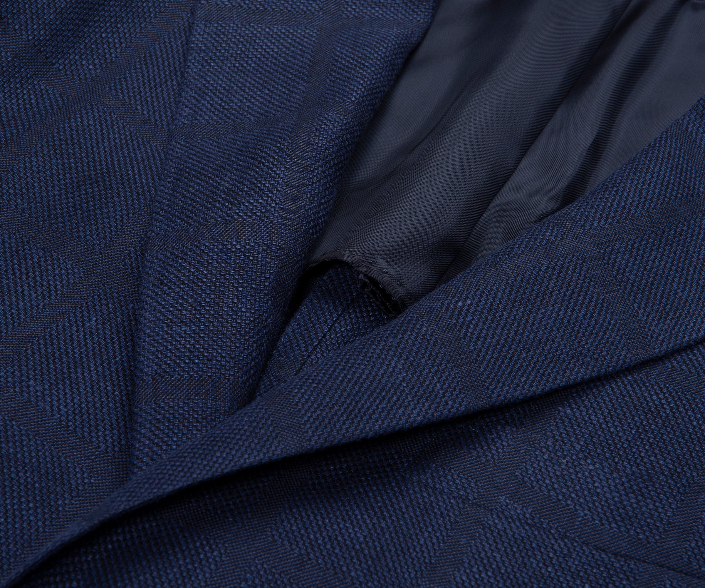 Canali Navy Shadow Check Blazer - Image 3