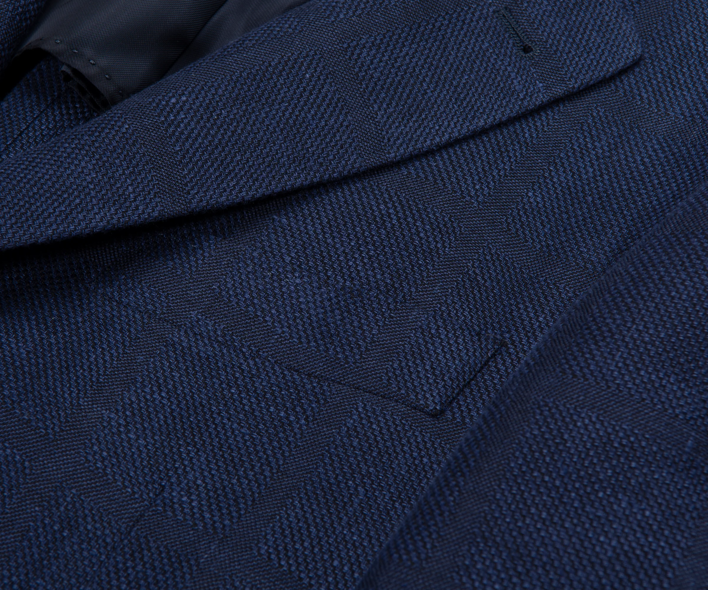 Canali Navy Shadow Check Blazer - Image 5