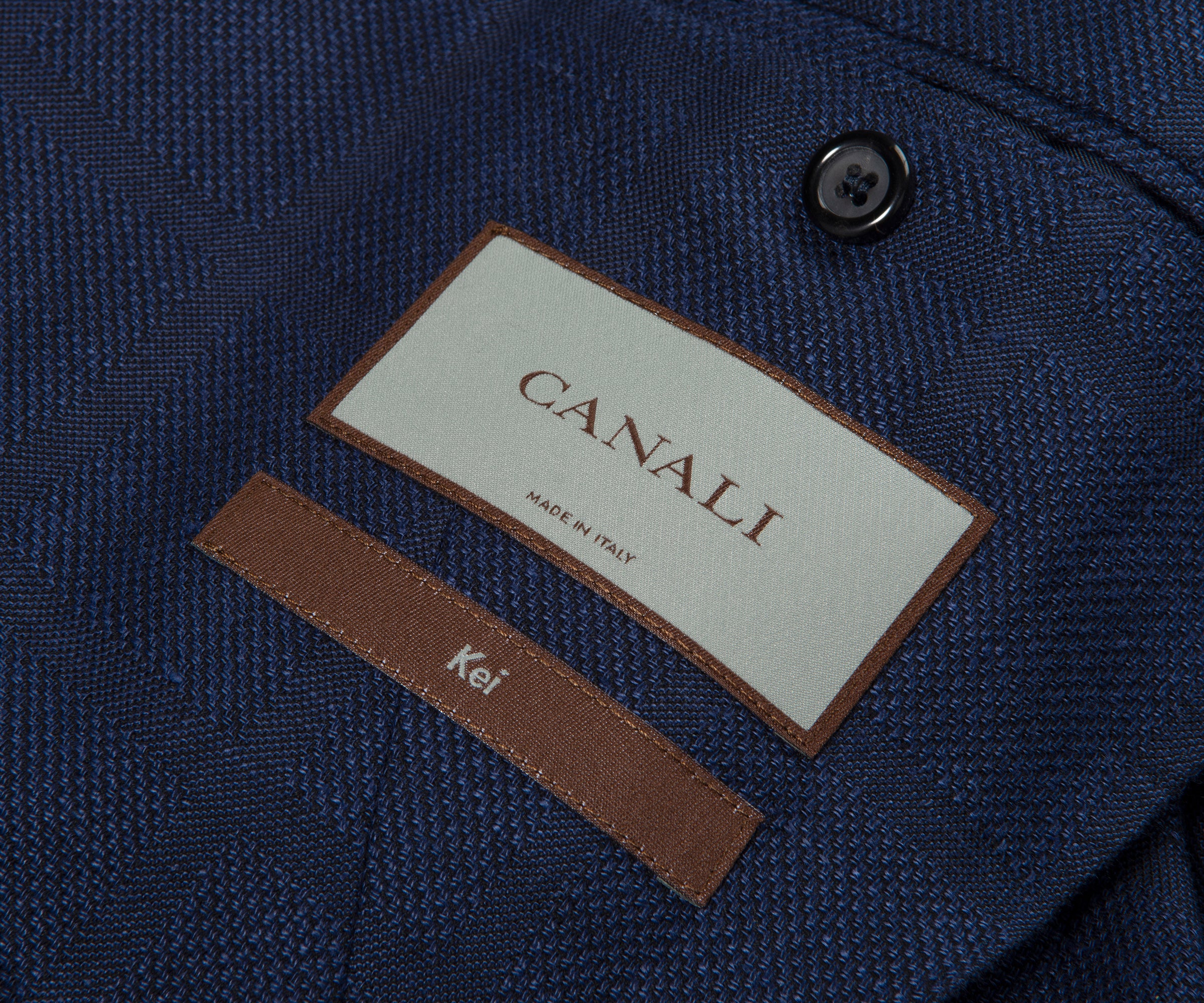 Canali Navy Shadow Check Blazer - Image 6