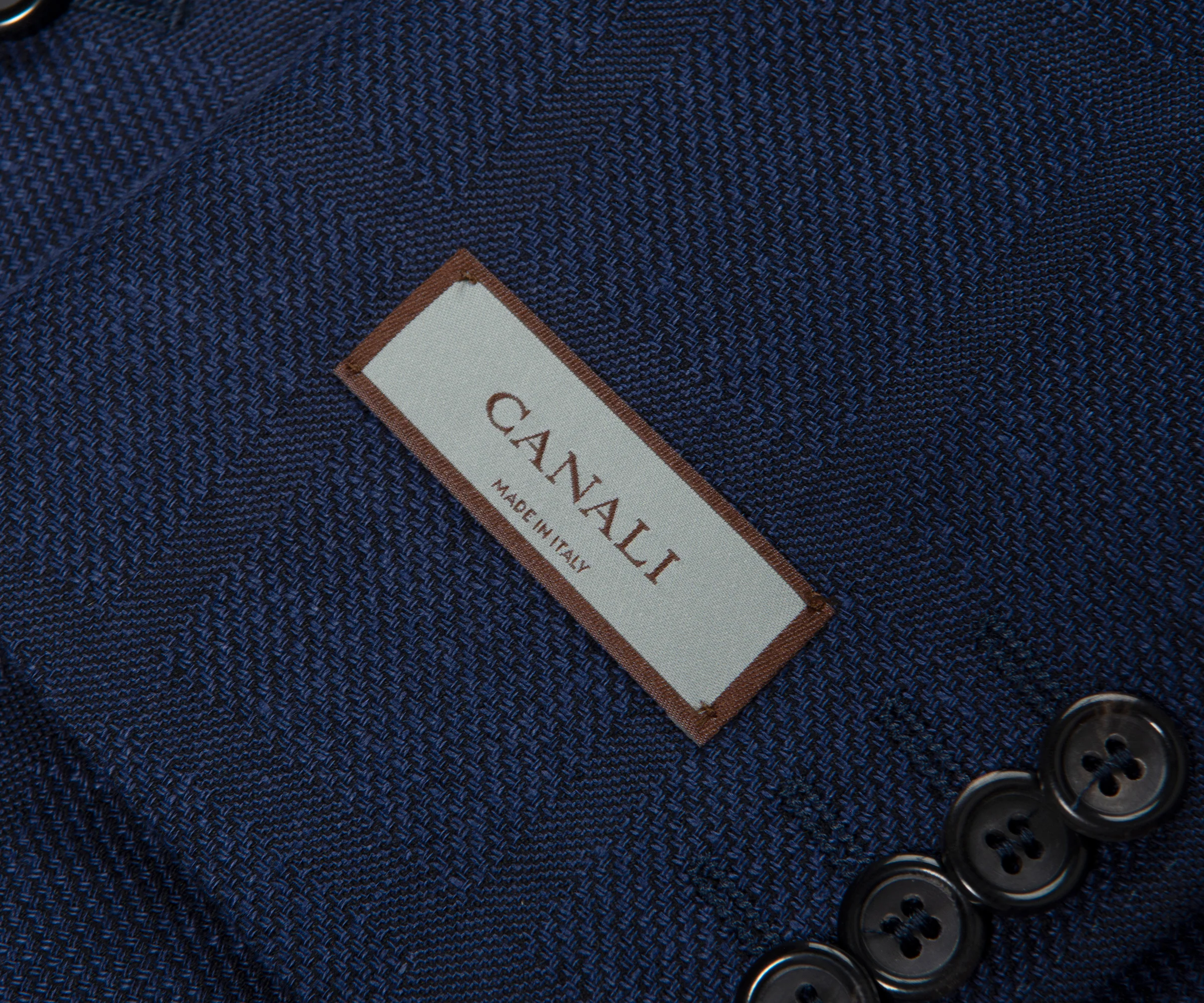 Canali Navy Shadow Check Blazer - Image 9