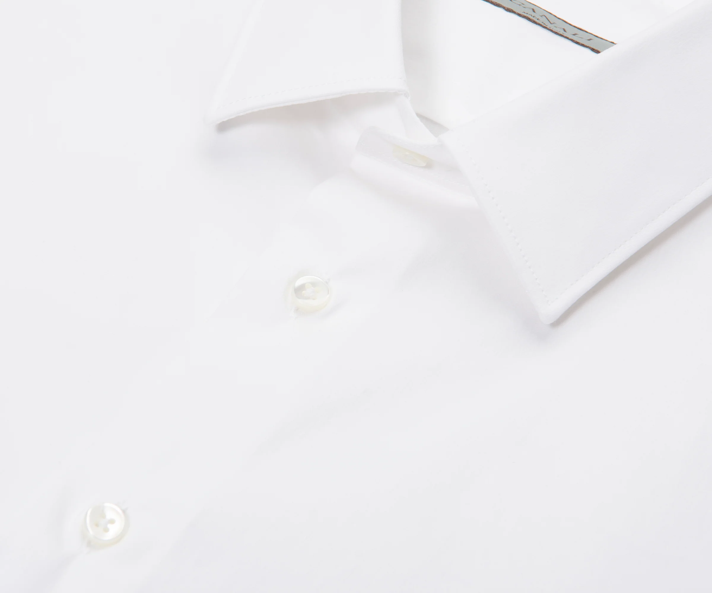 Canali White Regular Fit Travel Shirt - Image 3