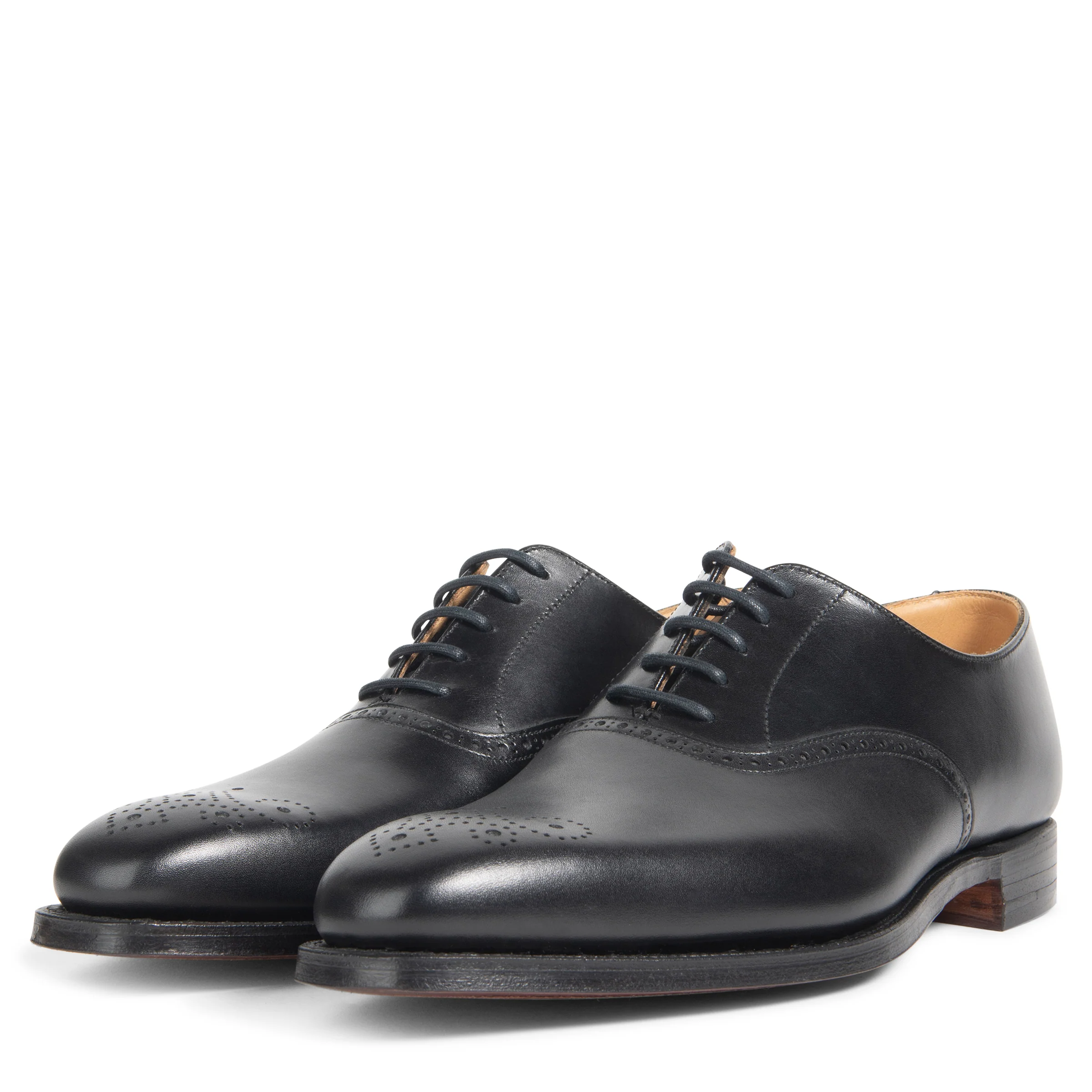 Crockett & Jones Edgware Punched Medallion Shoe Black - Image 4