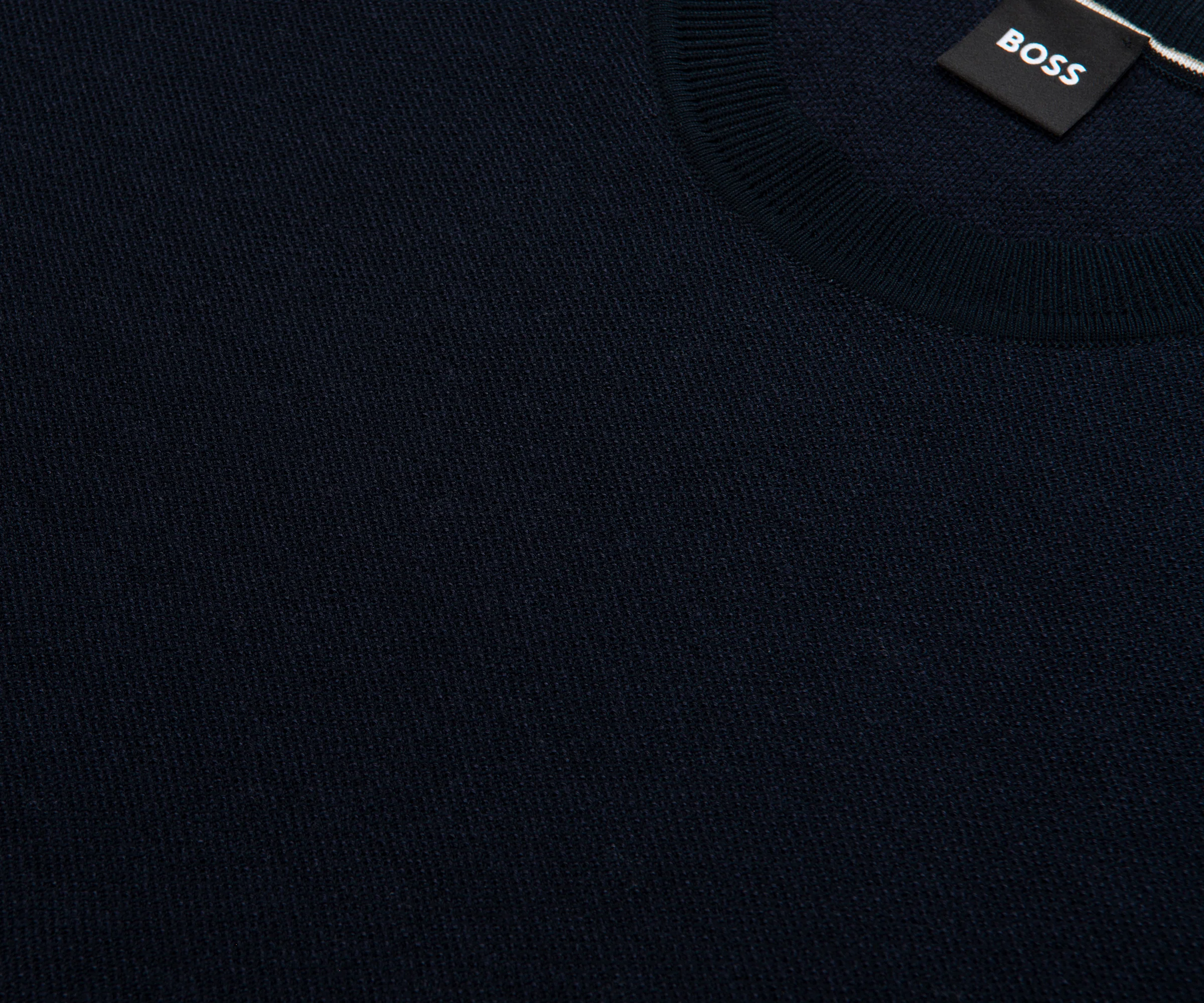 Boss H-Jianfranco Navy Knit Textured T-Shirt - Image 3