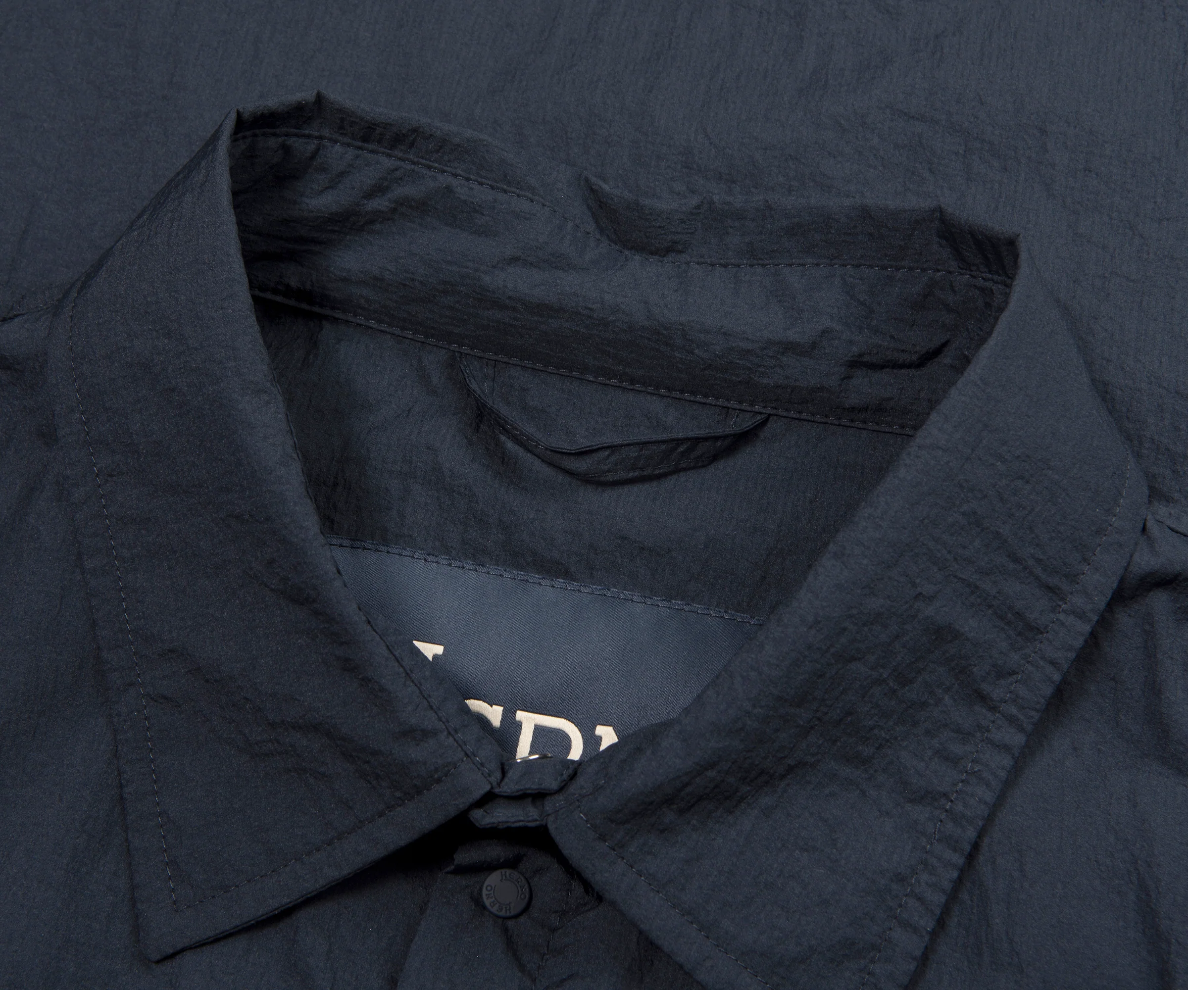 Herno Navy Crinkle Light Weight Overshirt - Image 2