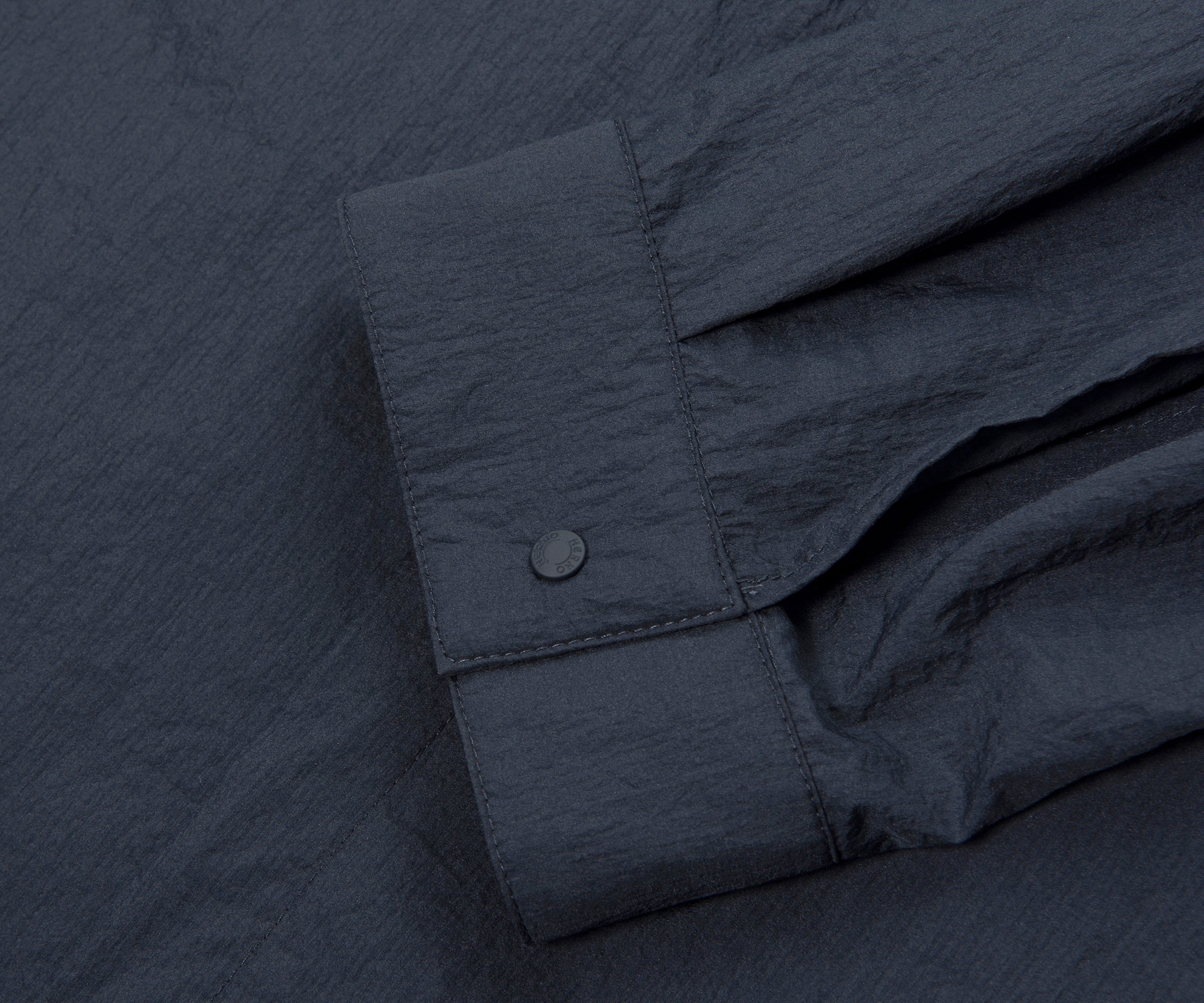 Herno Navy Crinkle Light Weight Overshirt - Image 6