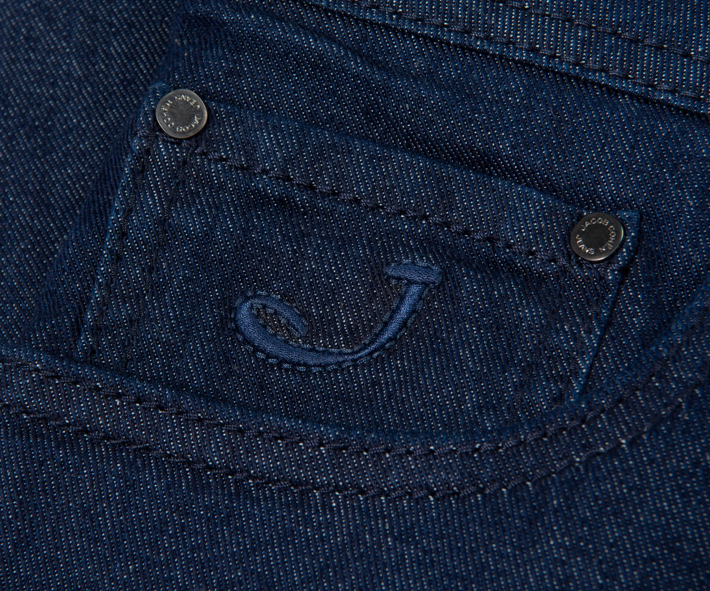 Jacob Cohen Bard Suede Patch Slim Fit Jeans Denim Blue - Image 3