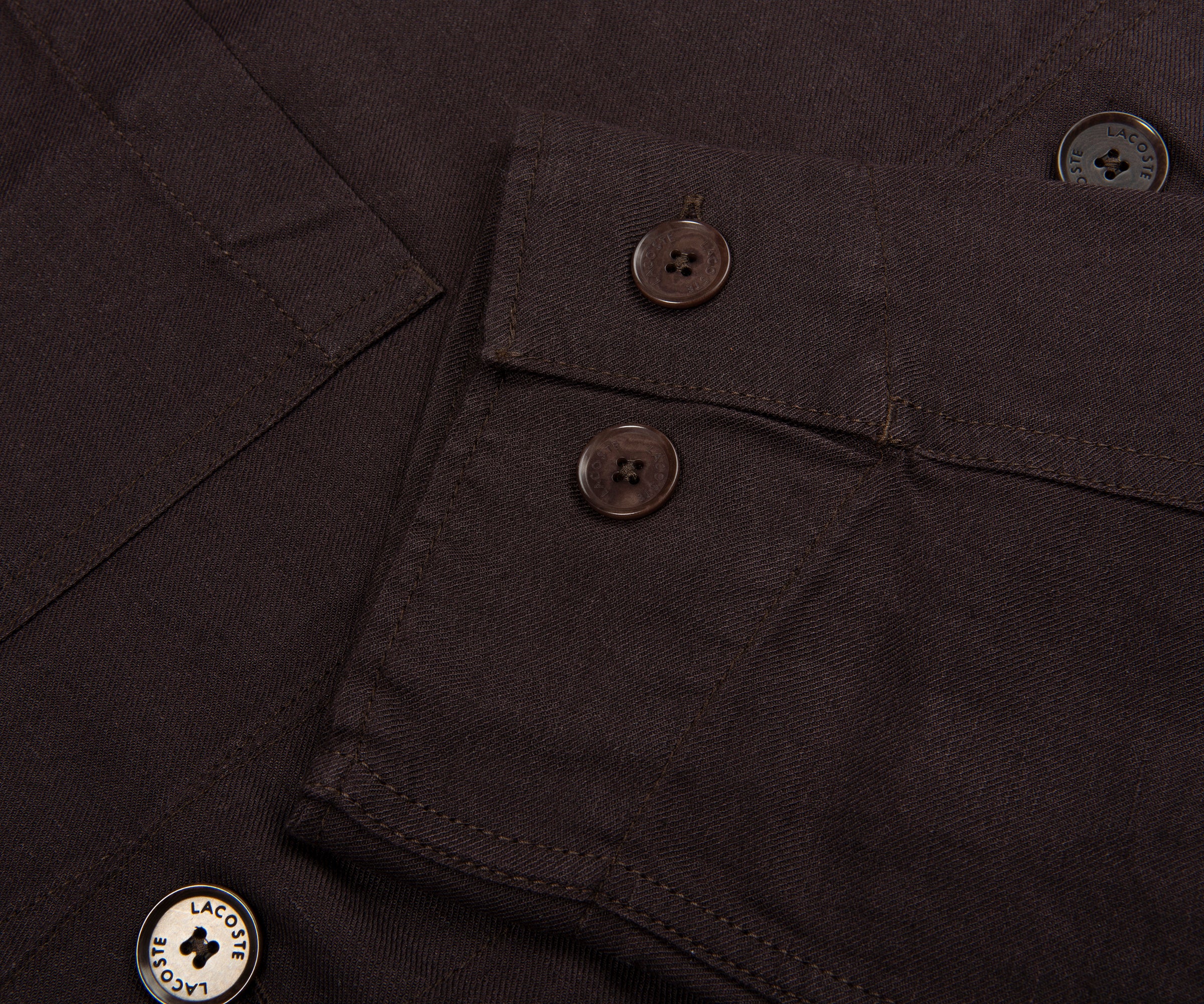 Lacoste Chocolate Linen Overshirt - Image 4