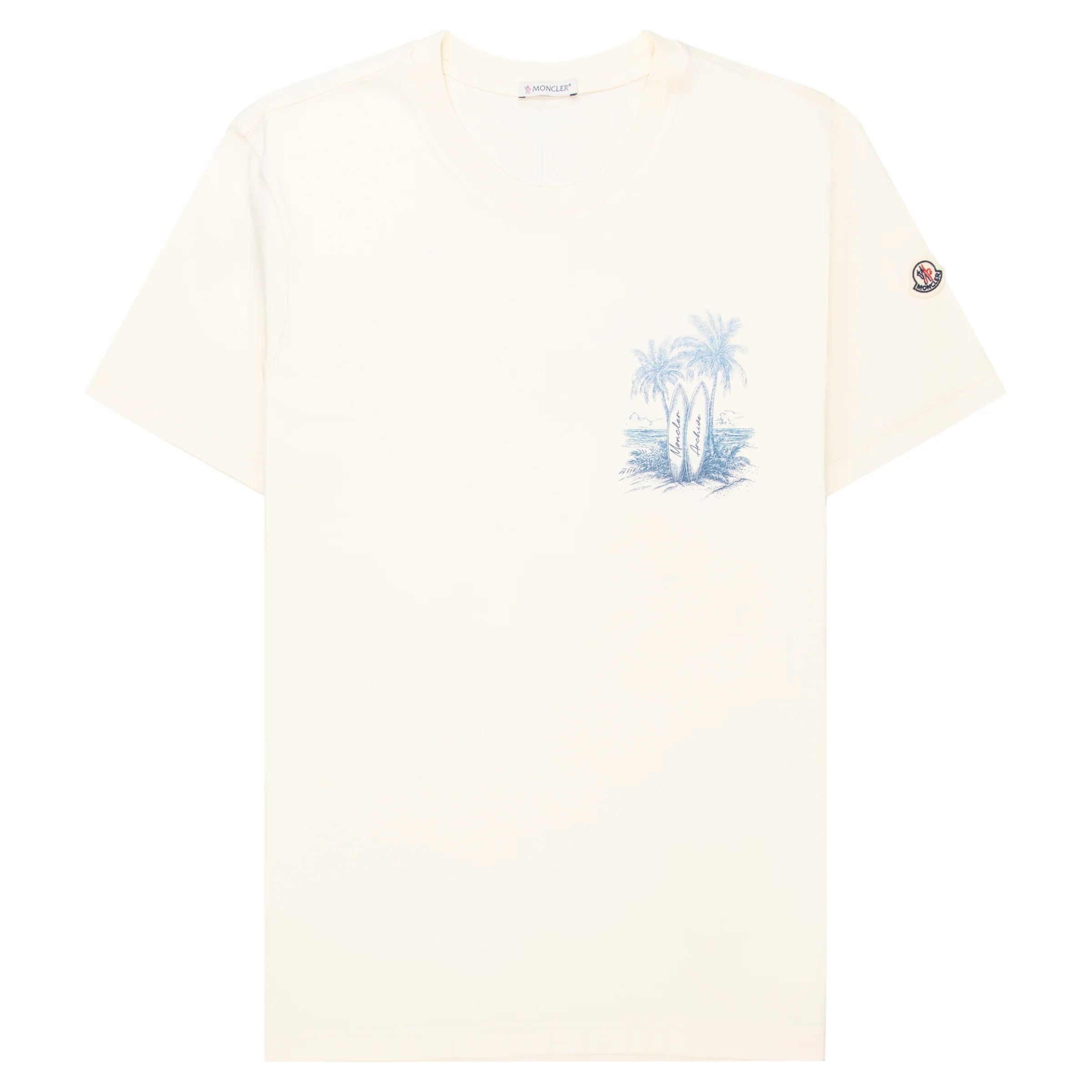 Moncler Cream/Blue Paradise Archive Print SS T-Shirt