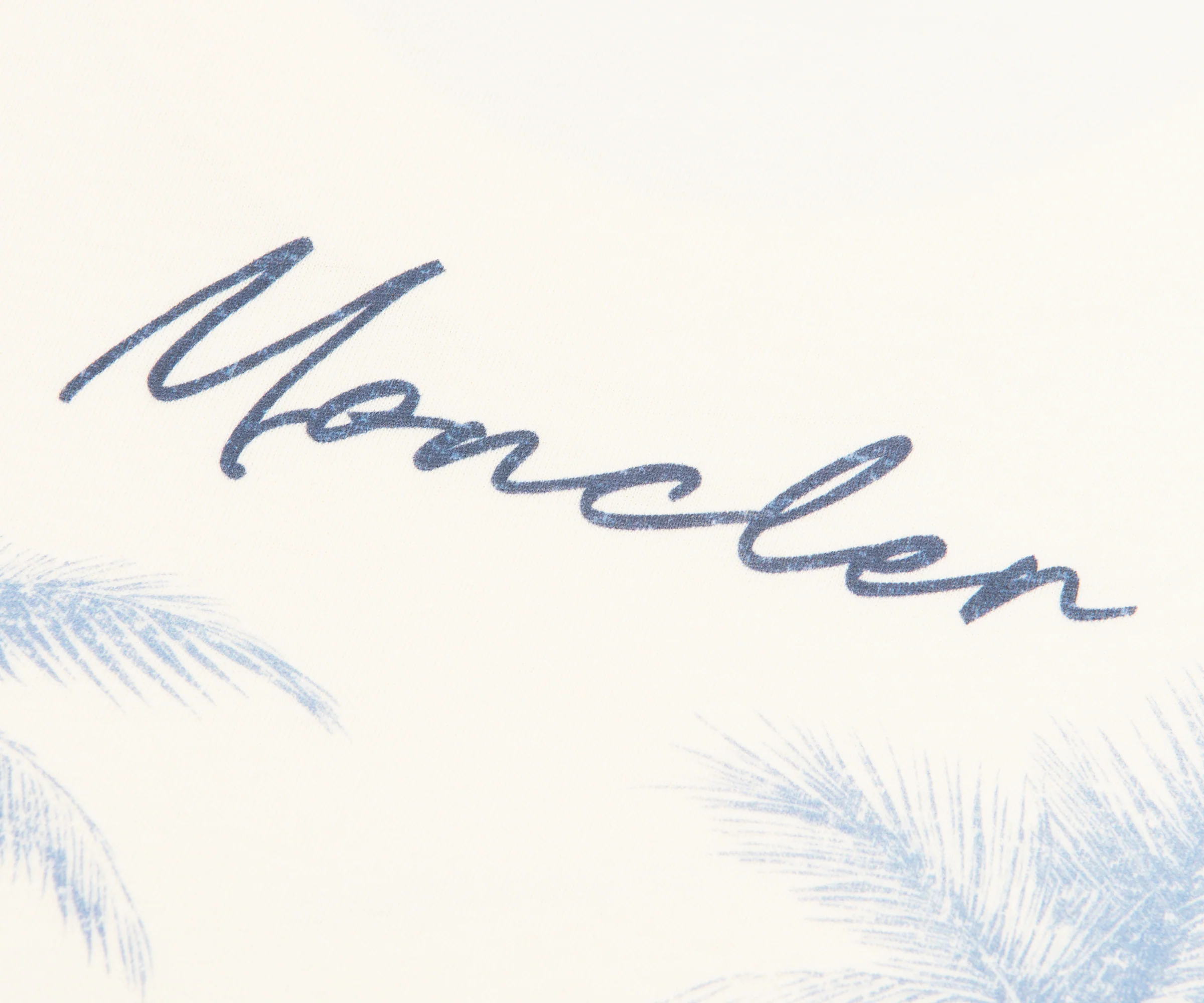 Moncler Cream/Blue Paradise Archive Print SS T-Shirt - Image 6