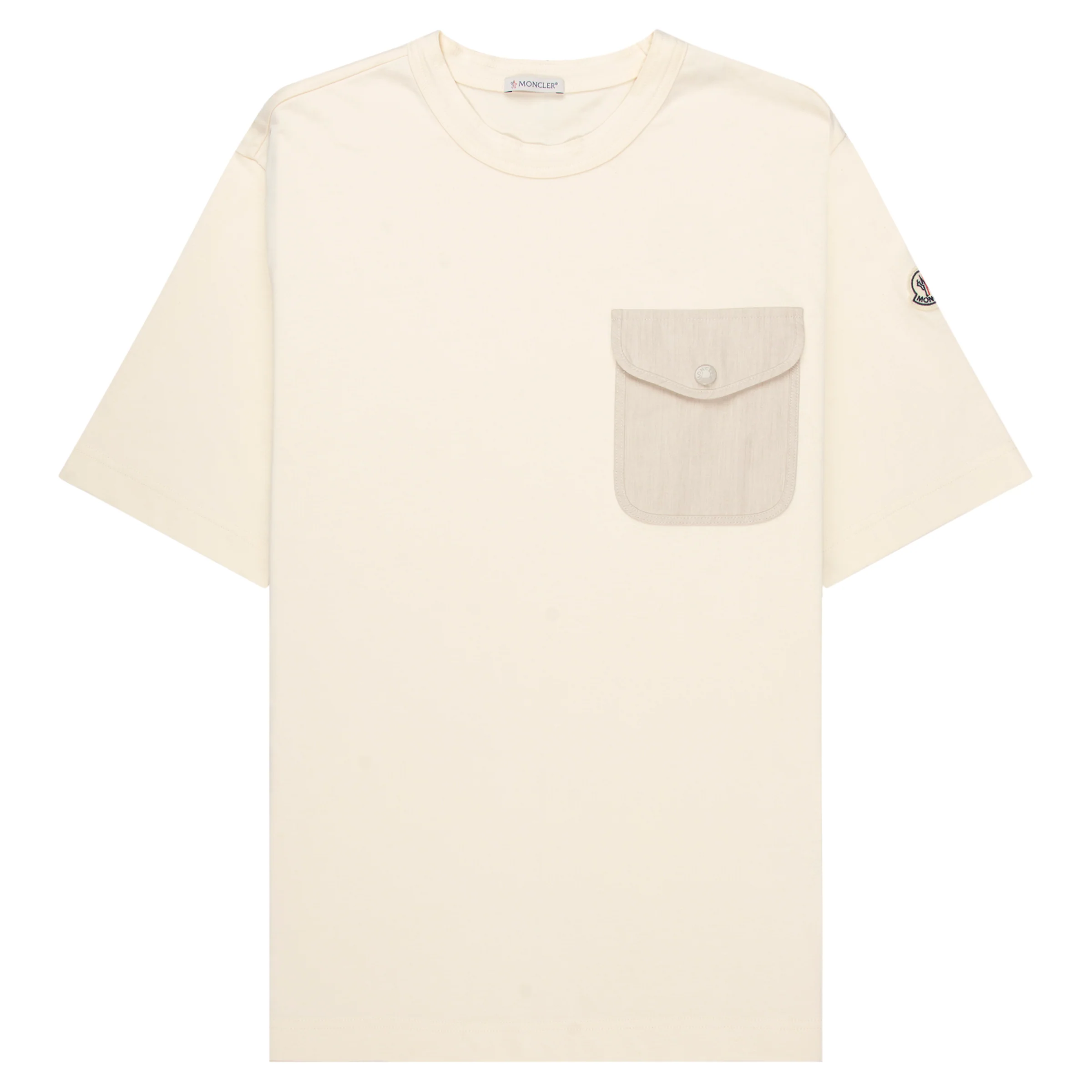 Moncler Cream Linen Pocket T-Shirt