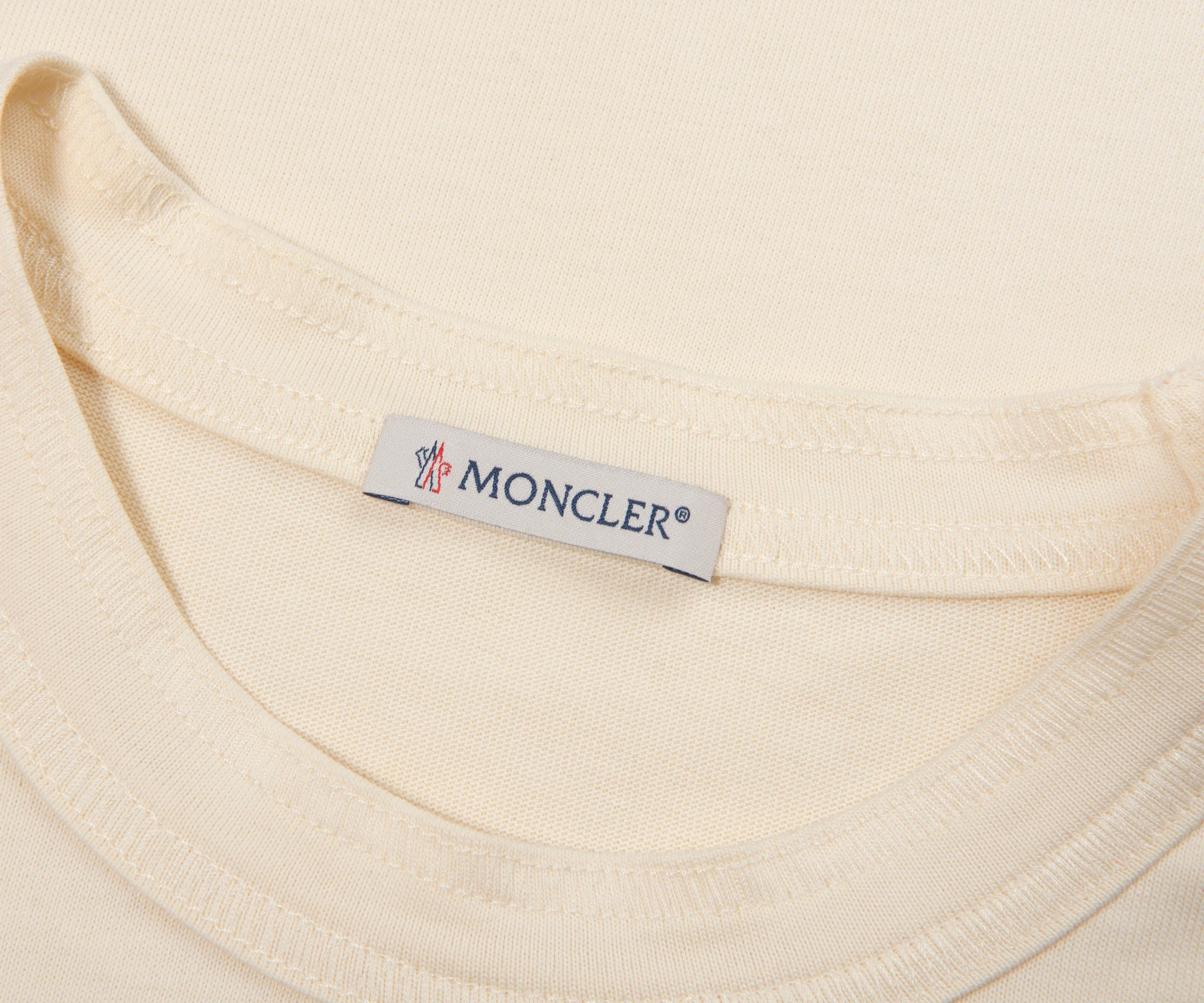 Moncler Cream Linen Pocket T-Shirt - Image 2